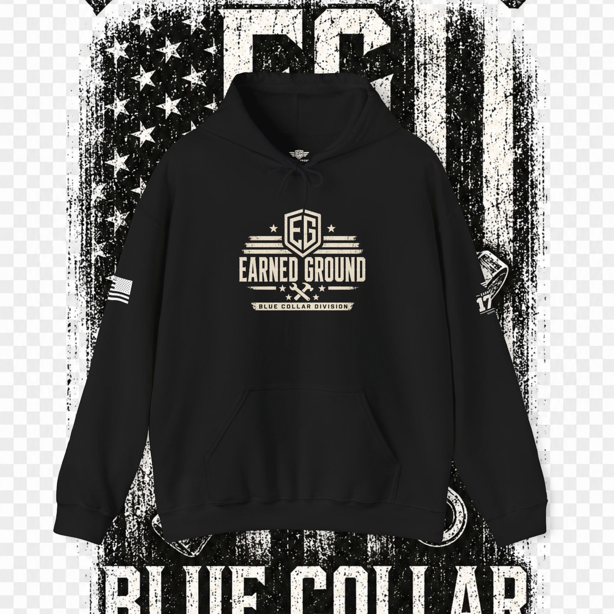 Earned Ground Blue Collar Hoodie – Blue Collar Division Hoodie