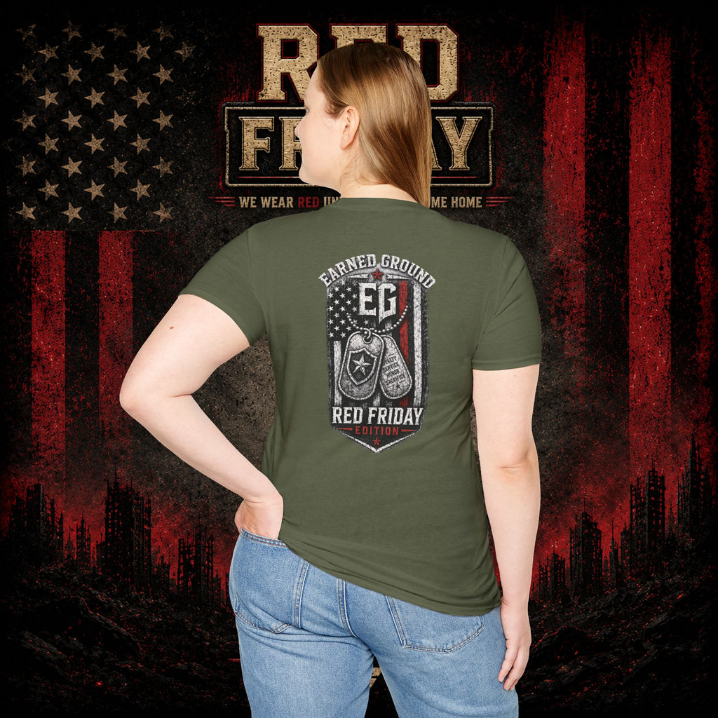 Earned Ground EG Military Flag T-Shirt — Red Friday Patriot Tee