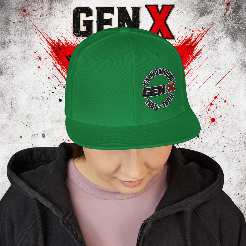 Gen X Embroidered Flat Bill Ball Cap — Gen X Proud 1965–1980