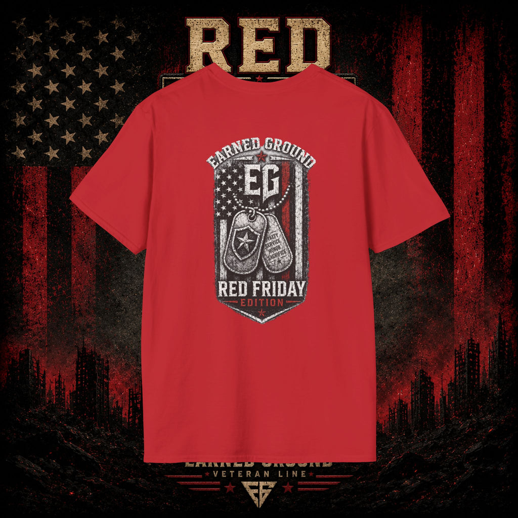 Earned Ground EG Military Flag T-Shirt — Red Friday Patriot Tee