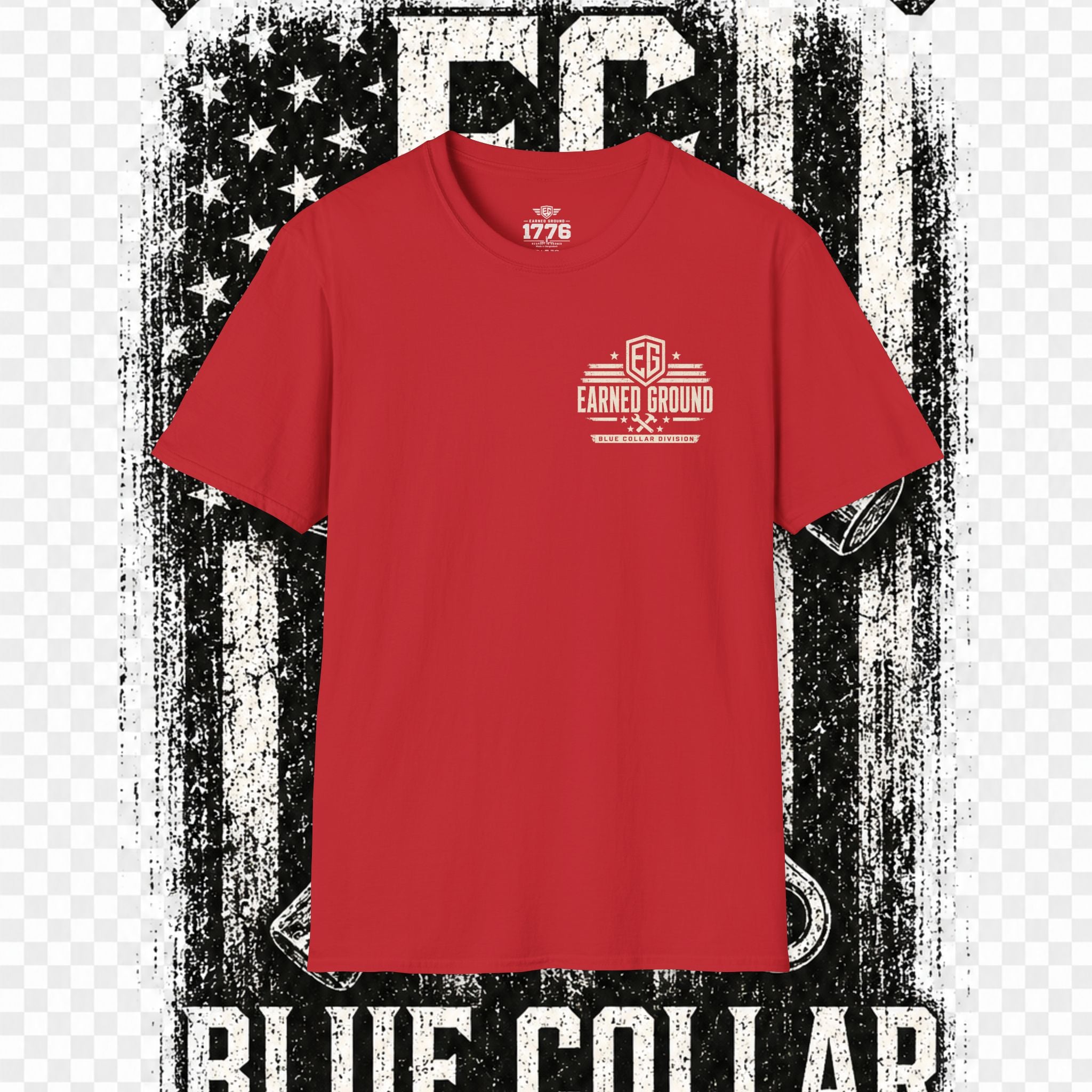 EARNED GROUND "BLUE COLLAR DIVISION" Coastal Calm Graphic T-Shirt