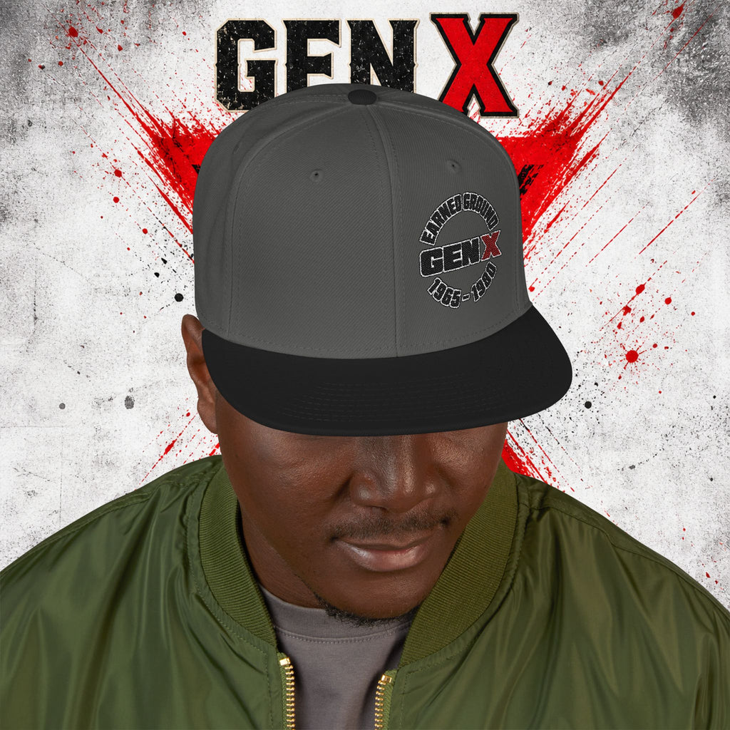 Gen X Embroidered Flat Bill Ball Cap — Gen X Proud 1965–1980