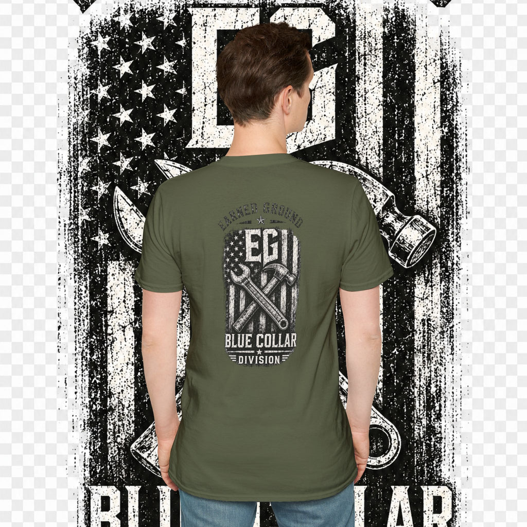 EARNED GROUND "BLUE COLLAR DIVISION" Coastal Calm Graphic T-Shirt