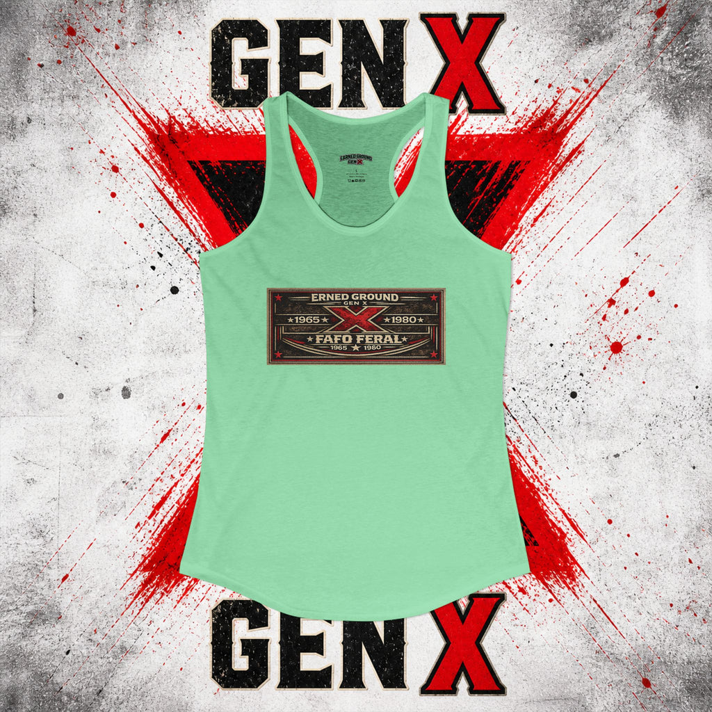 EARNED GROUND: GEN X FAFO FERAL 1965 - 1980 Racerback Tank