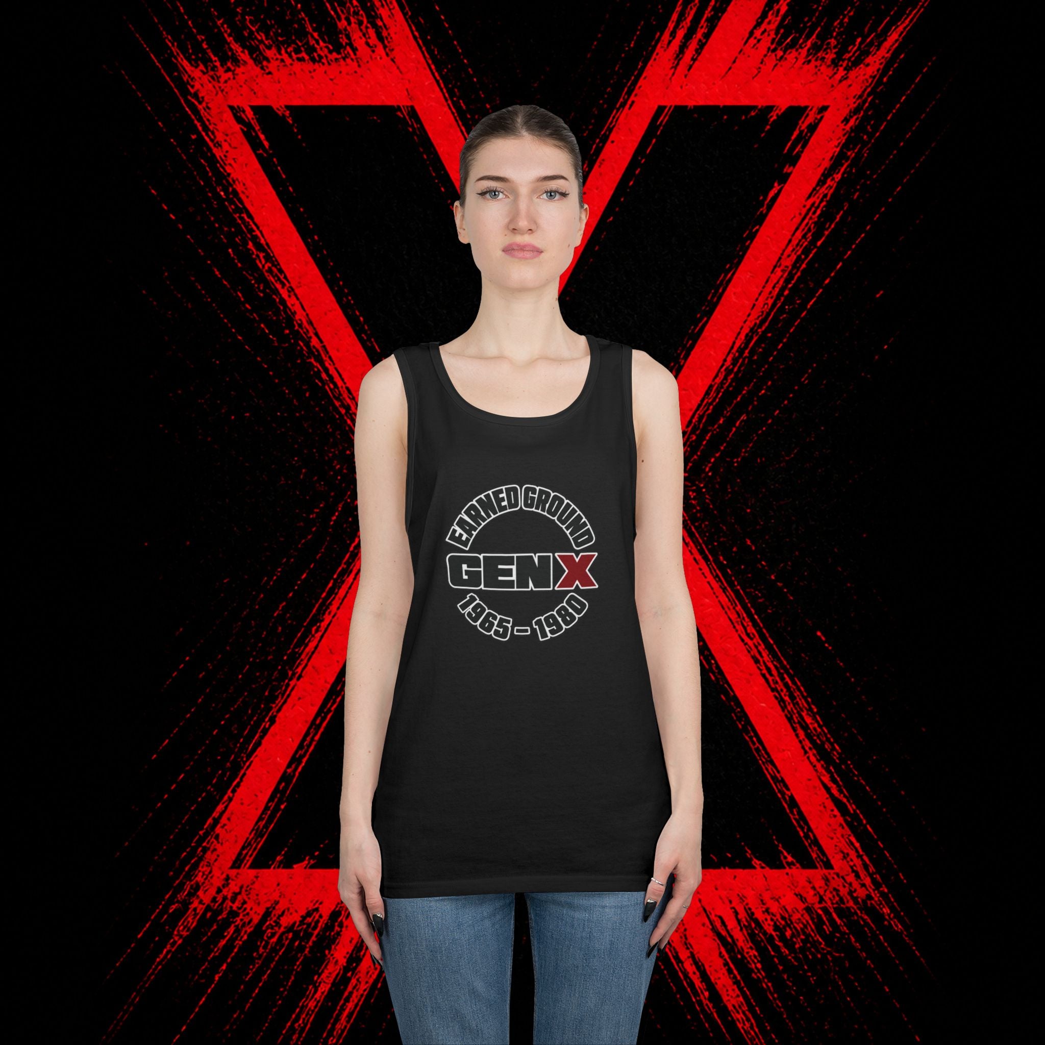 Gen X Tank Top - "Earned Ground" 1965–1980 Retro Logo Tank