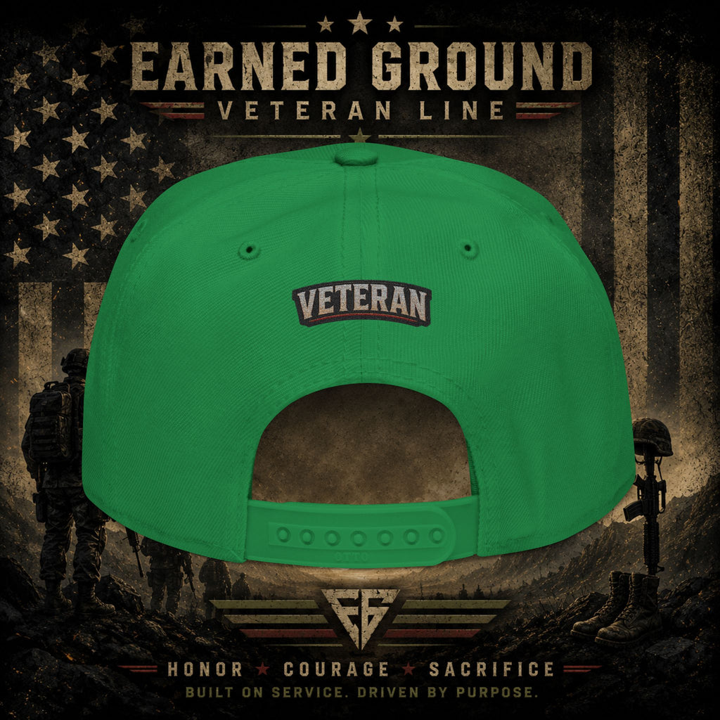 Earned Ground Veteran Line  Embroidered Snapback Hat