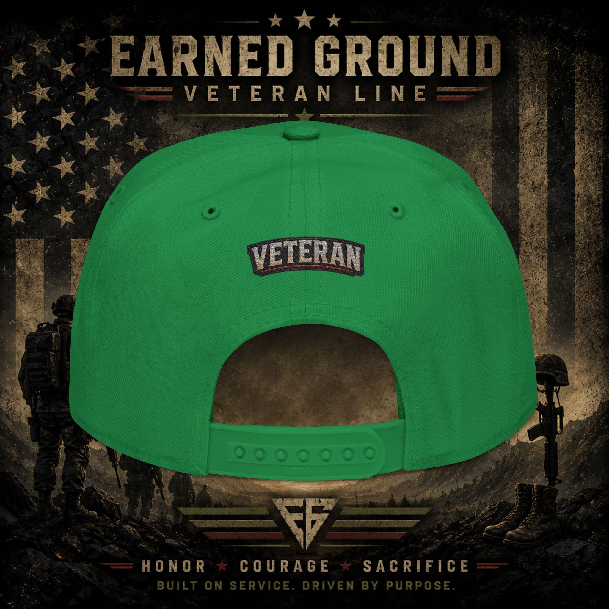 Earned Ground Veteran Line  Embroidered Snapback Hat