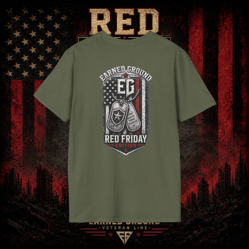 Earned Ground EG Military Flag T-Shirt — Red Friday Patriot Tee