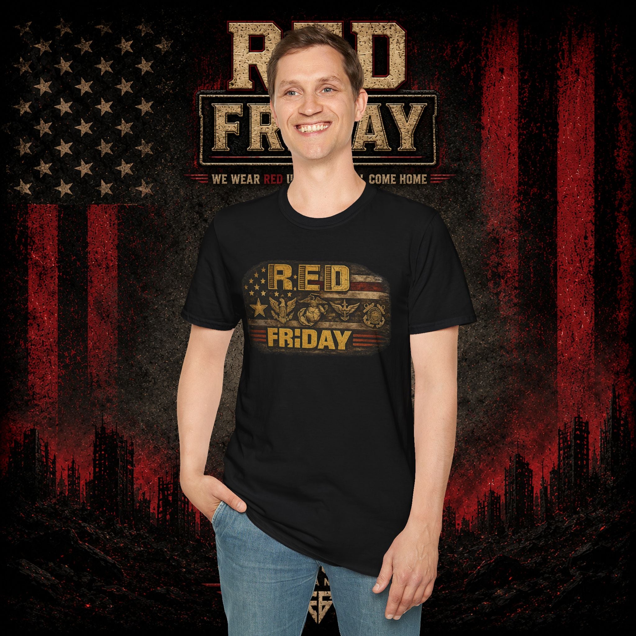 Red Friday T-Shirt – Patriotic 'Until They All Come Home' Support Tee