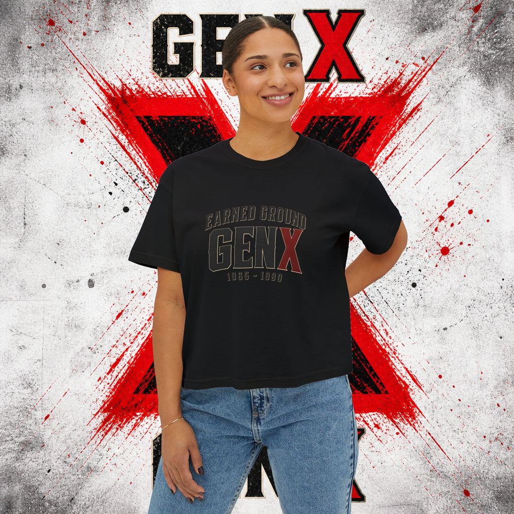 Gen X Women's Boxy Tee — "Earned Ground" 1965–1980 Retro