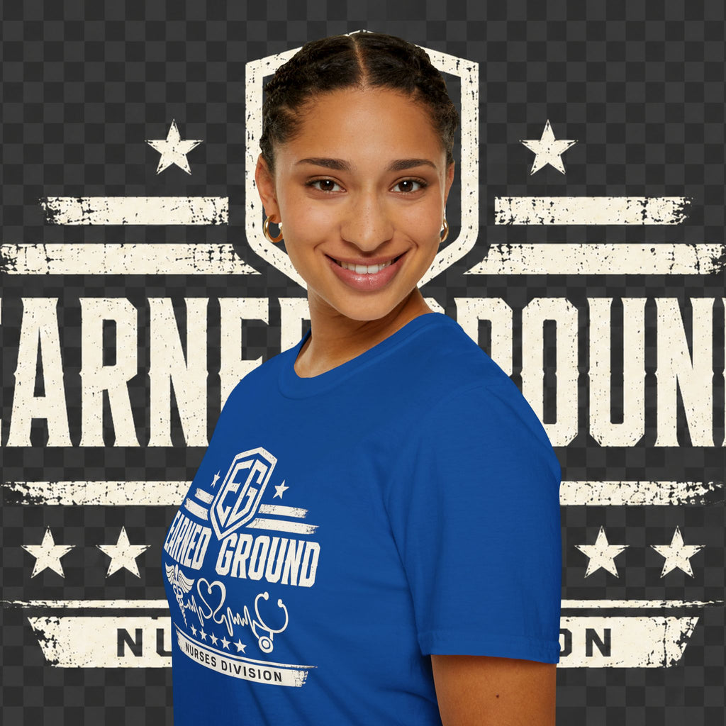 Earned Ground Nurses Division T-Shirt — Nurse Appreciation Medical Heartbeat Tee