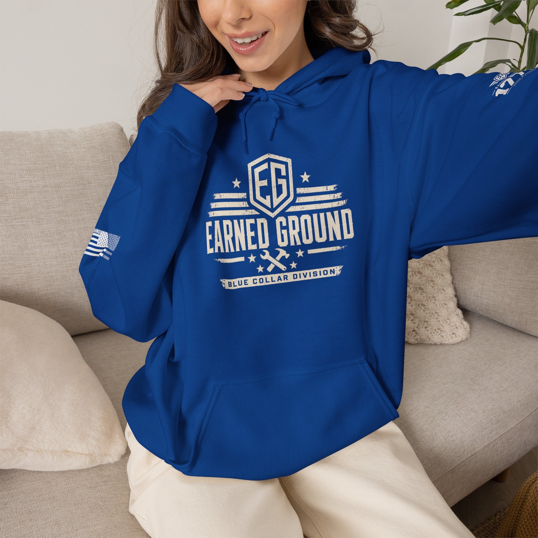 Earned Ground Blue Collar Hoodie – Blue Collar Division Hoodie