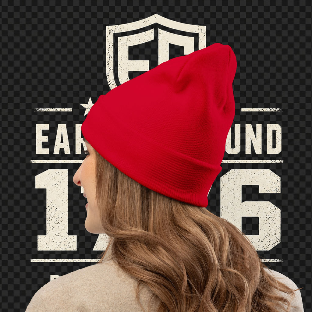 EARNED GROUND 1776 "Respect Is Earned" Embroidered Knit Beanie
