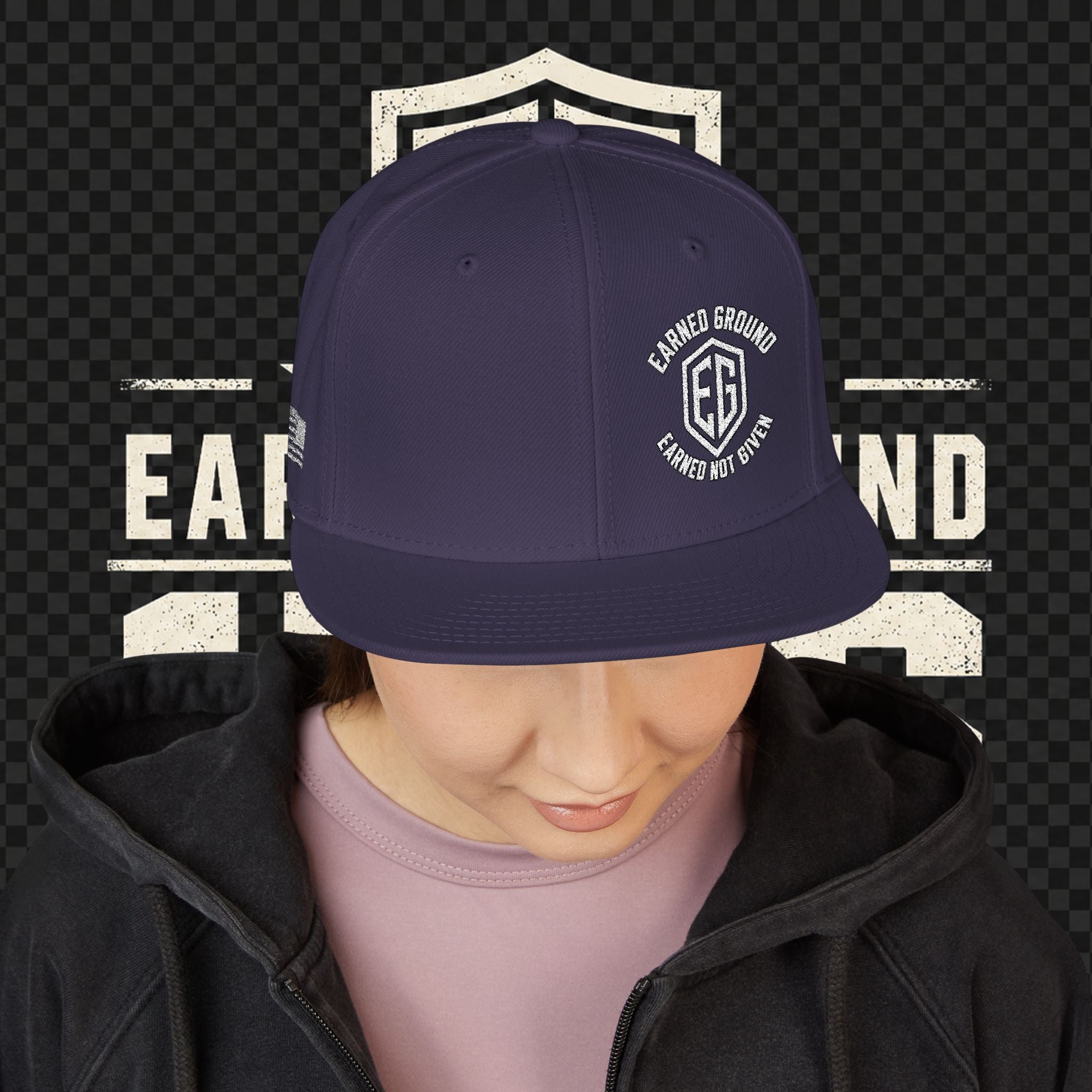 Earned Ground Embroidered Snapback Hat – Respect Is Earned Logo