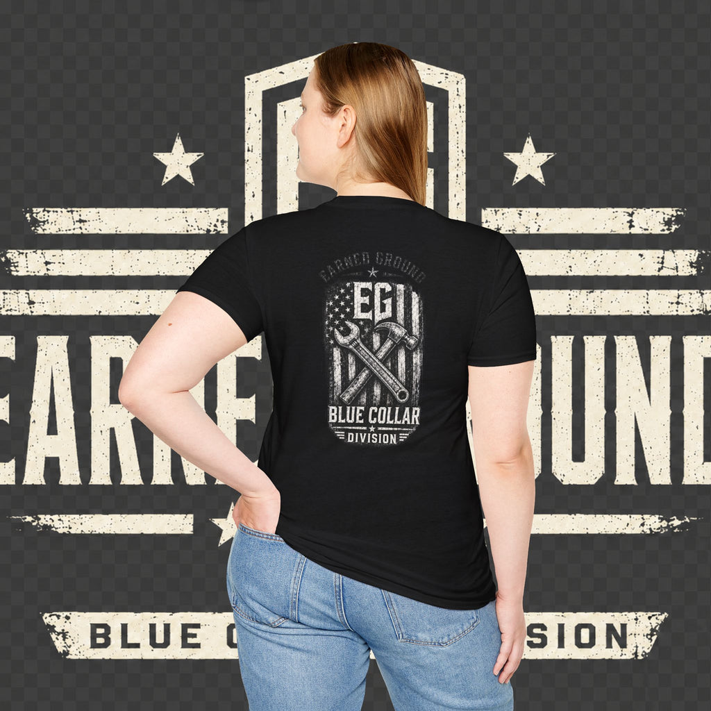 EARNED GROUND "BLUE COLLAR DIVISION" Coastal Calm Graphic T-Shirt