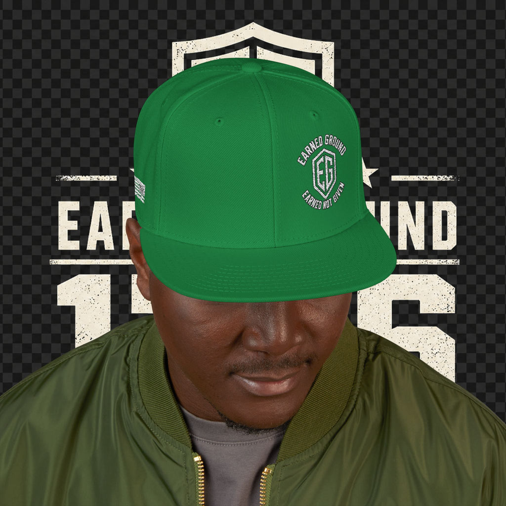 Earned Ground Embroidered Snapback Hat – Respect Is Earned Logo