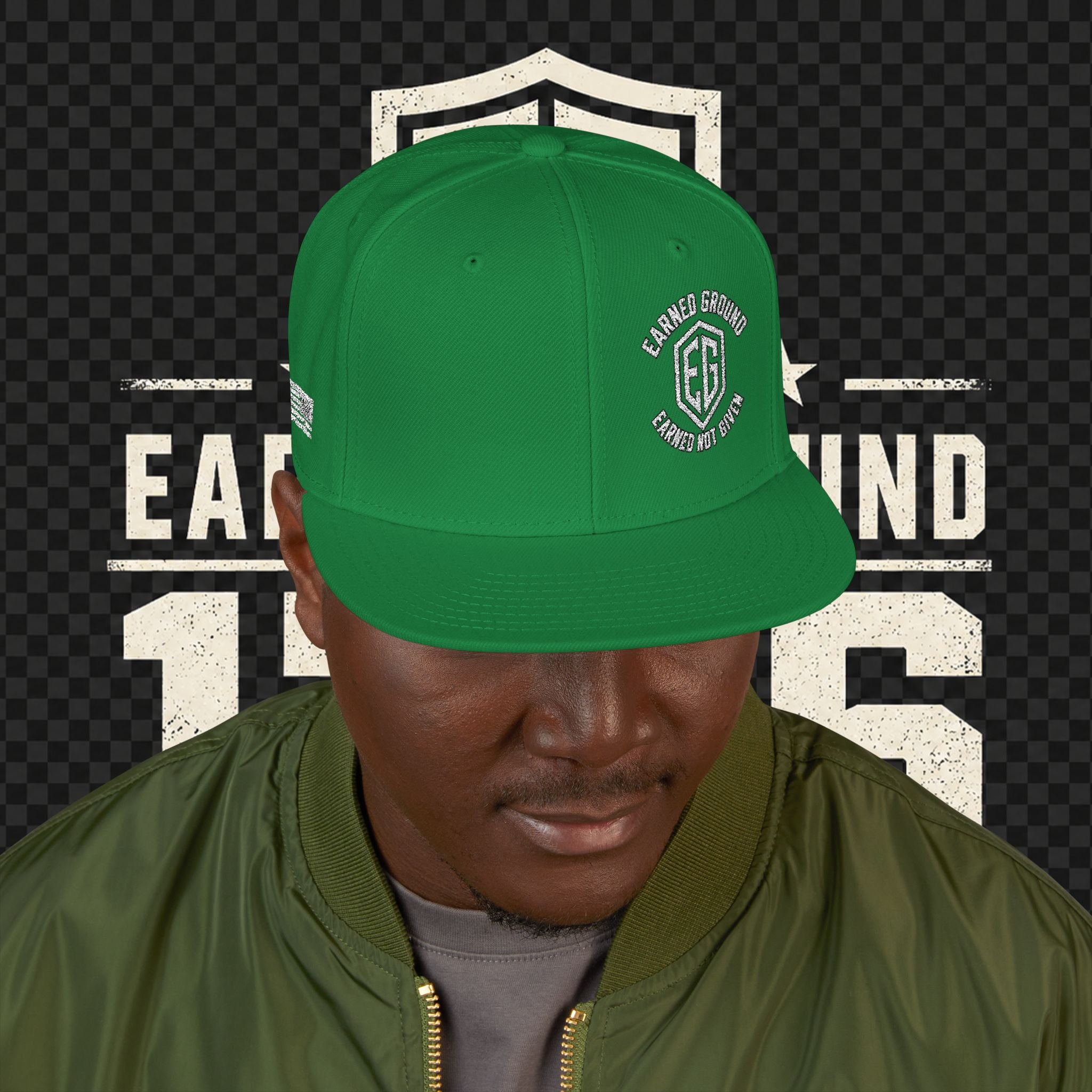 Earned Ground Embroidered Snapback Hat – Respect Is Earned Logo