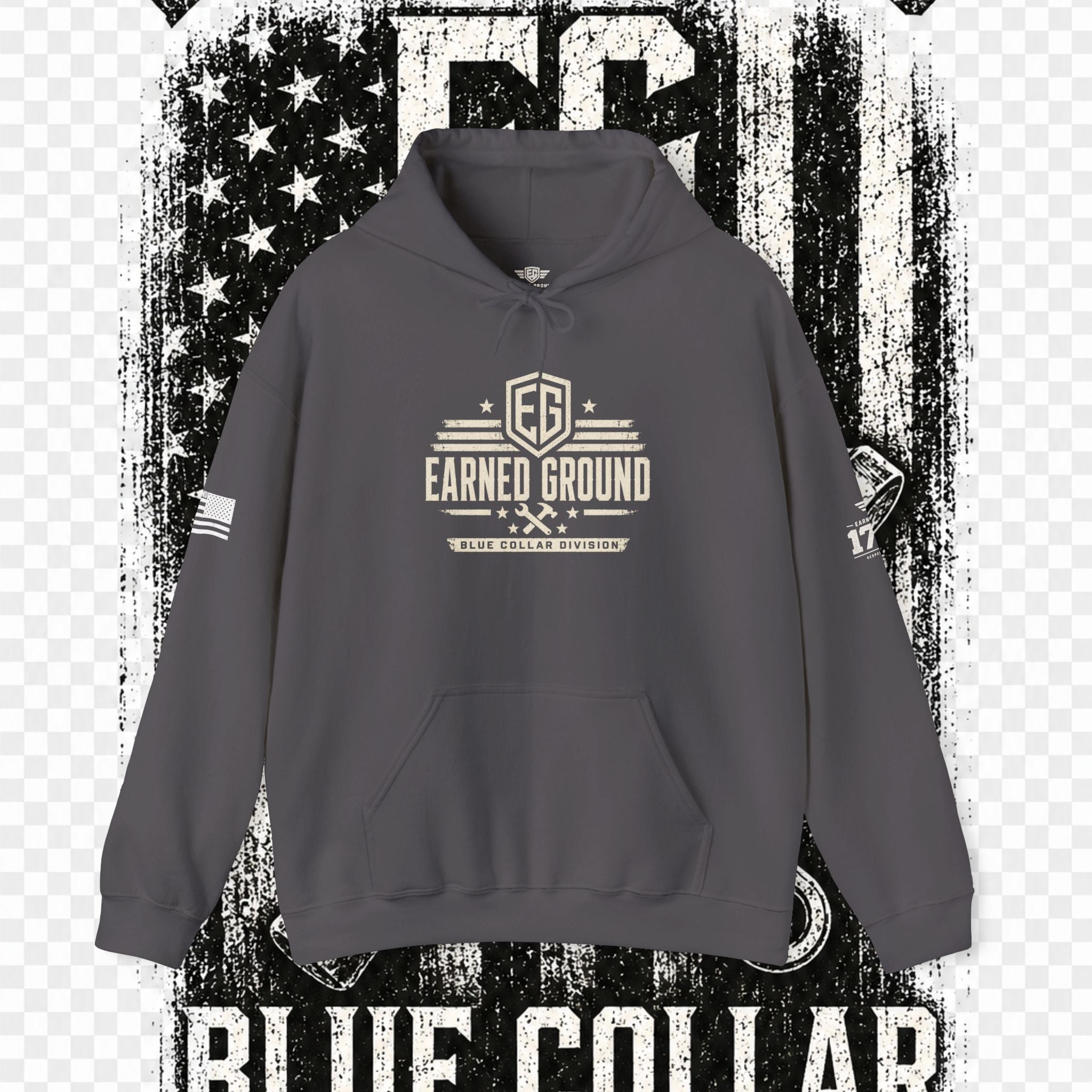 Earned Ground Blue Collar Hoodie – Blue Collar Division Hoodie