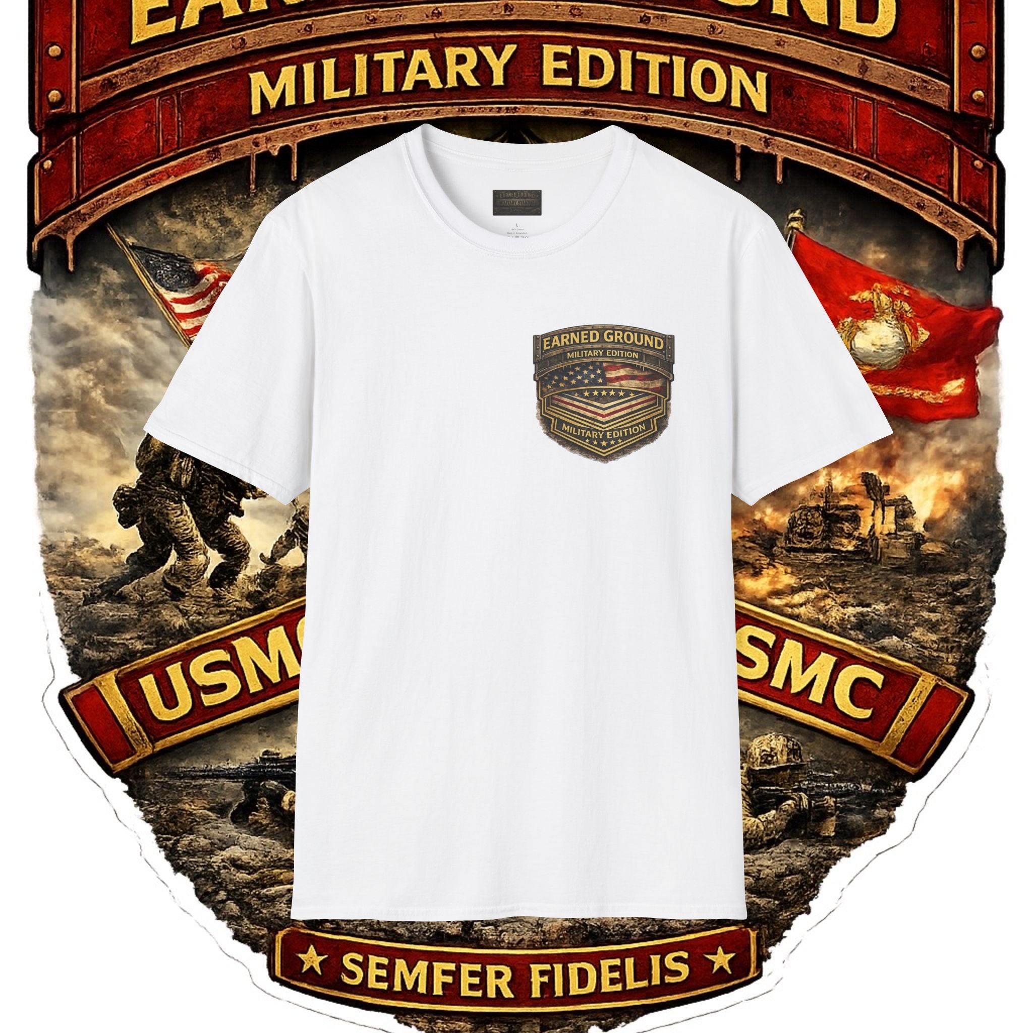 Earned Ground Military Edition USMC — USMC Military Tribute Pocket Tee