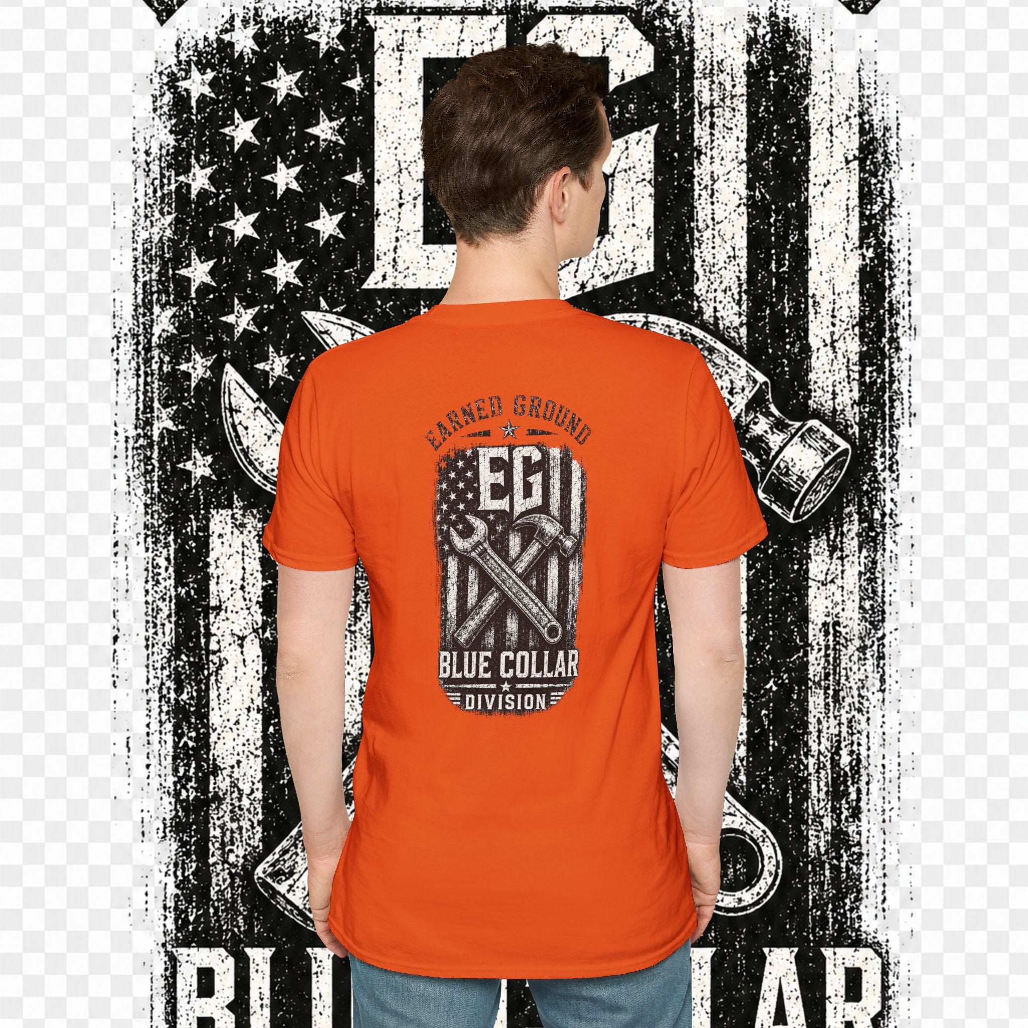 EARNED GROUND "BLUE COLLAR DIVISION" Coastal Calm Graphic T-Shirt