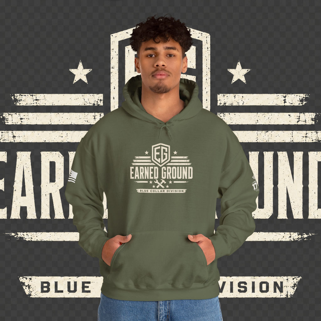 Earned Ground Blue Collar Hoodie – Blue Collar Division Hoodie