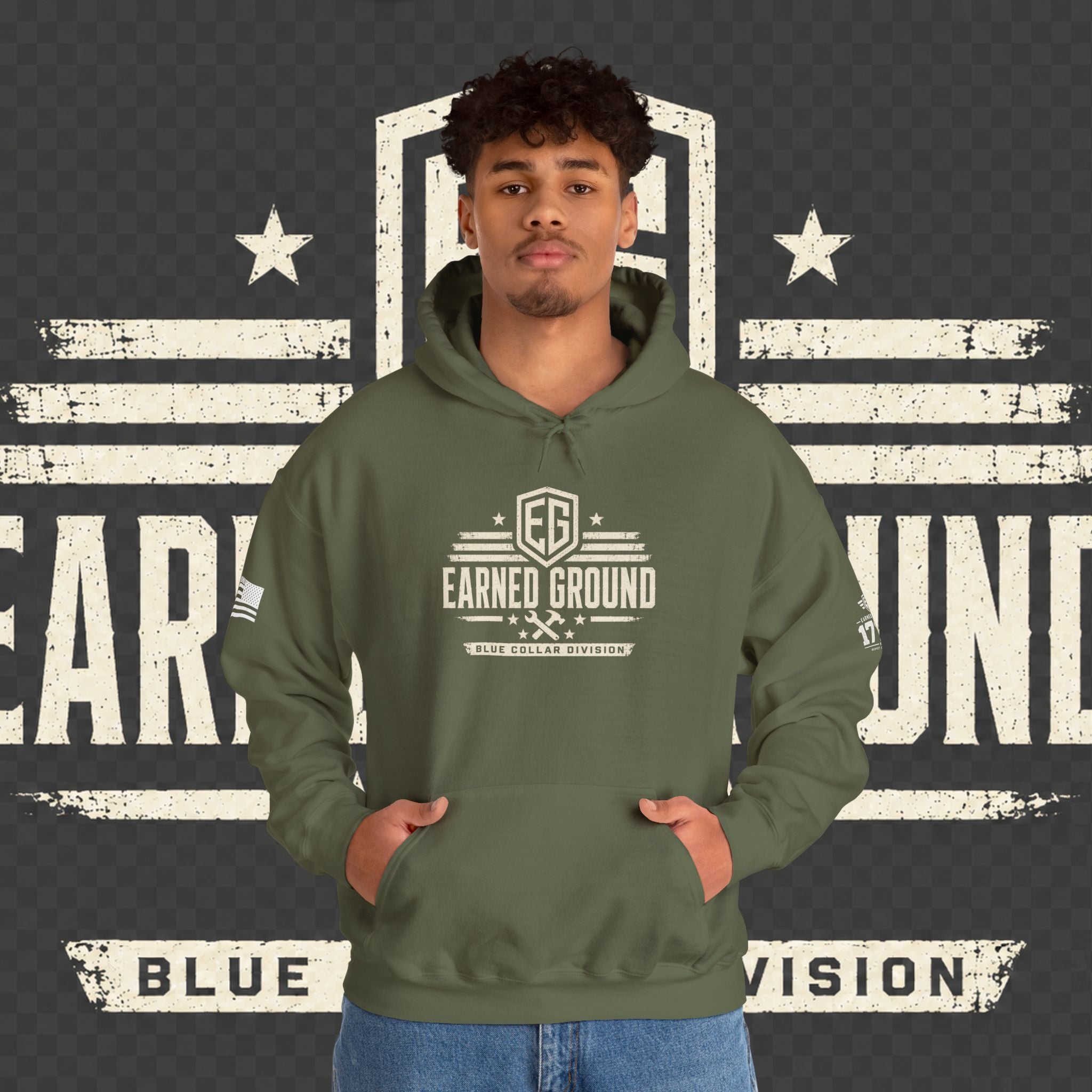 Earned Ground Blue Collar Hoodie – Blue Collar Division Hoodie
