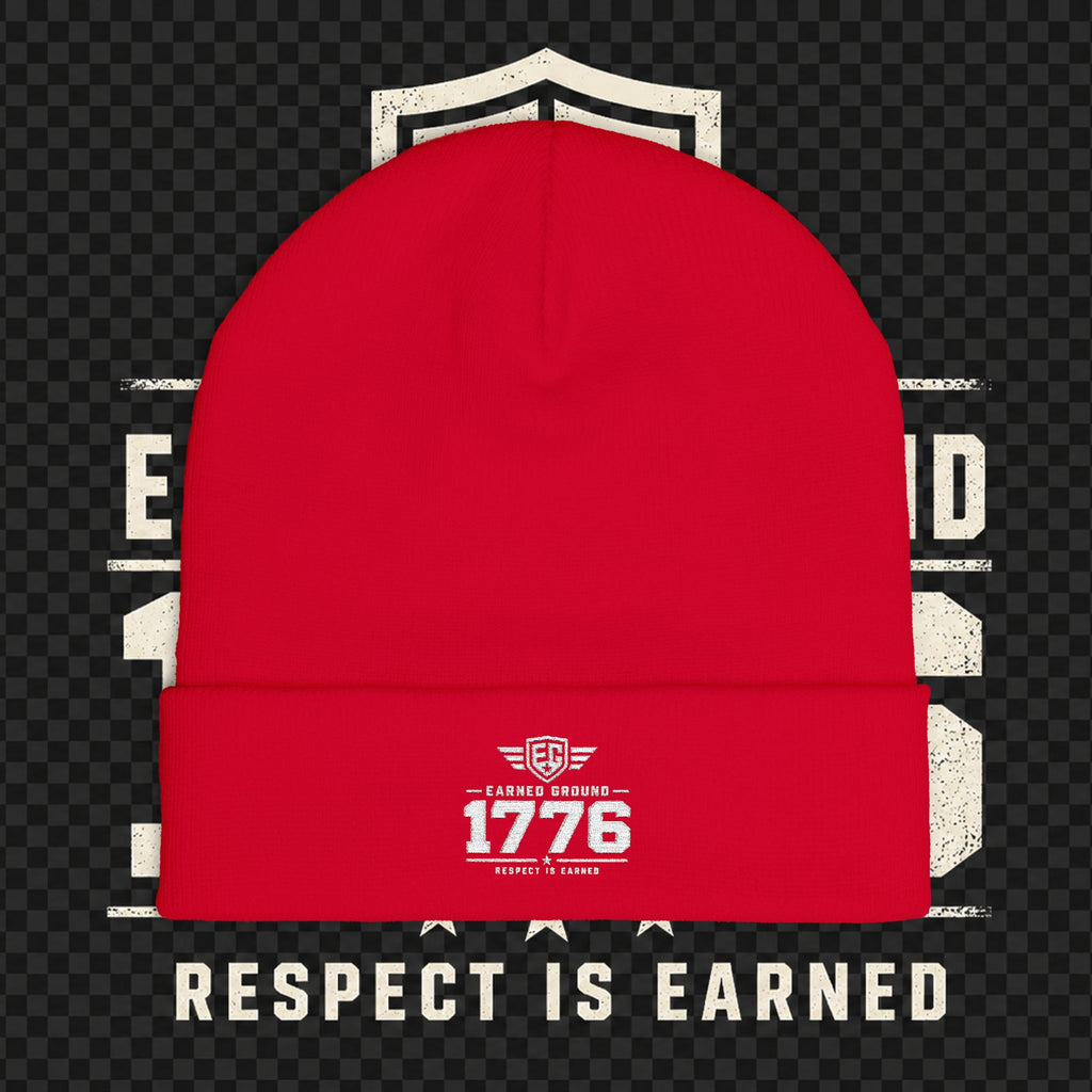 EARNED GROUND 1776 "Respect Is Earned" Embroidered Knit Beanie