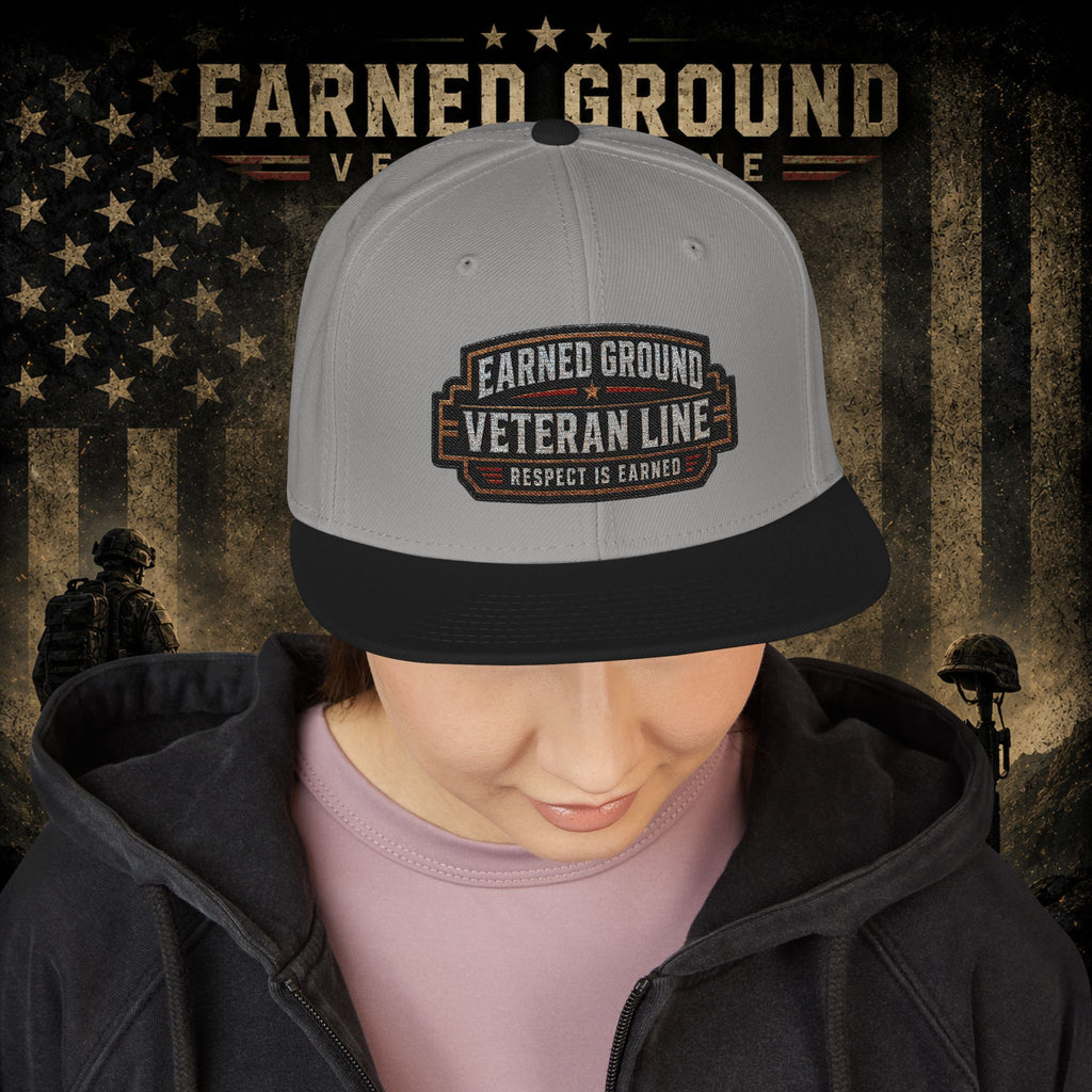 Earned Ground Veteran Line  Embroidered Snapback Hat