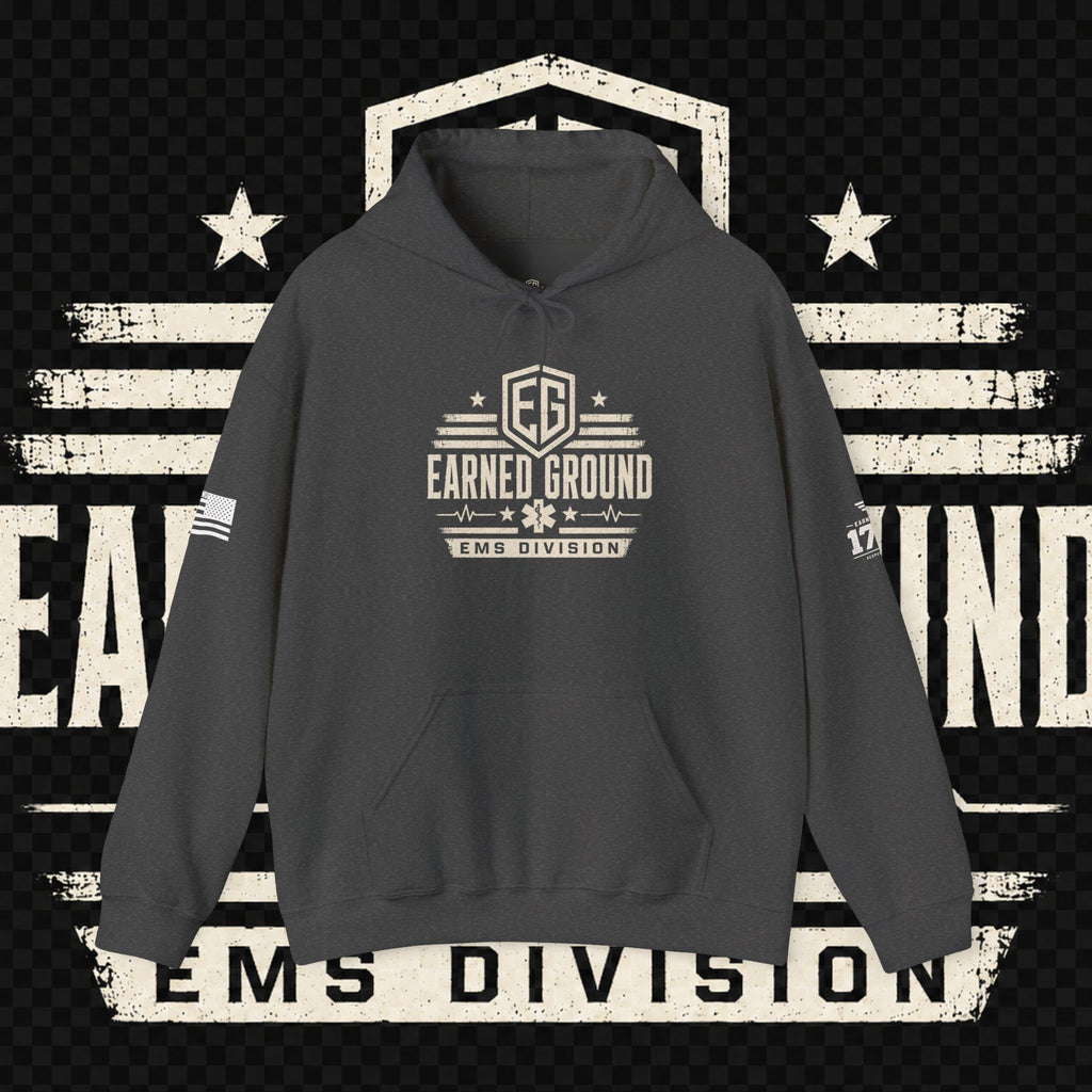 Earned Ground EMS Division Hoodie — Paramedic / EMT Tribute Pullover