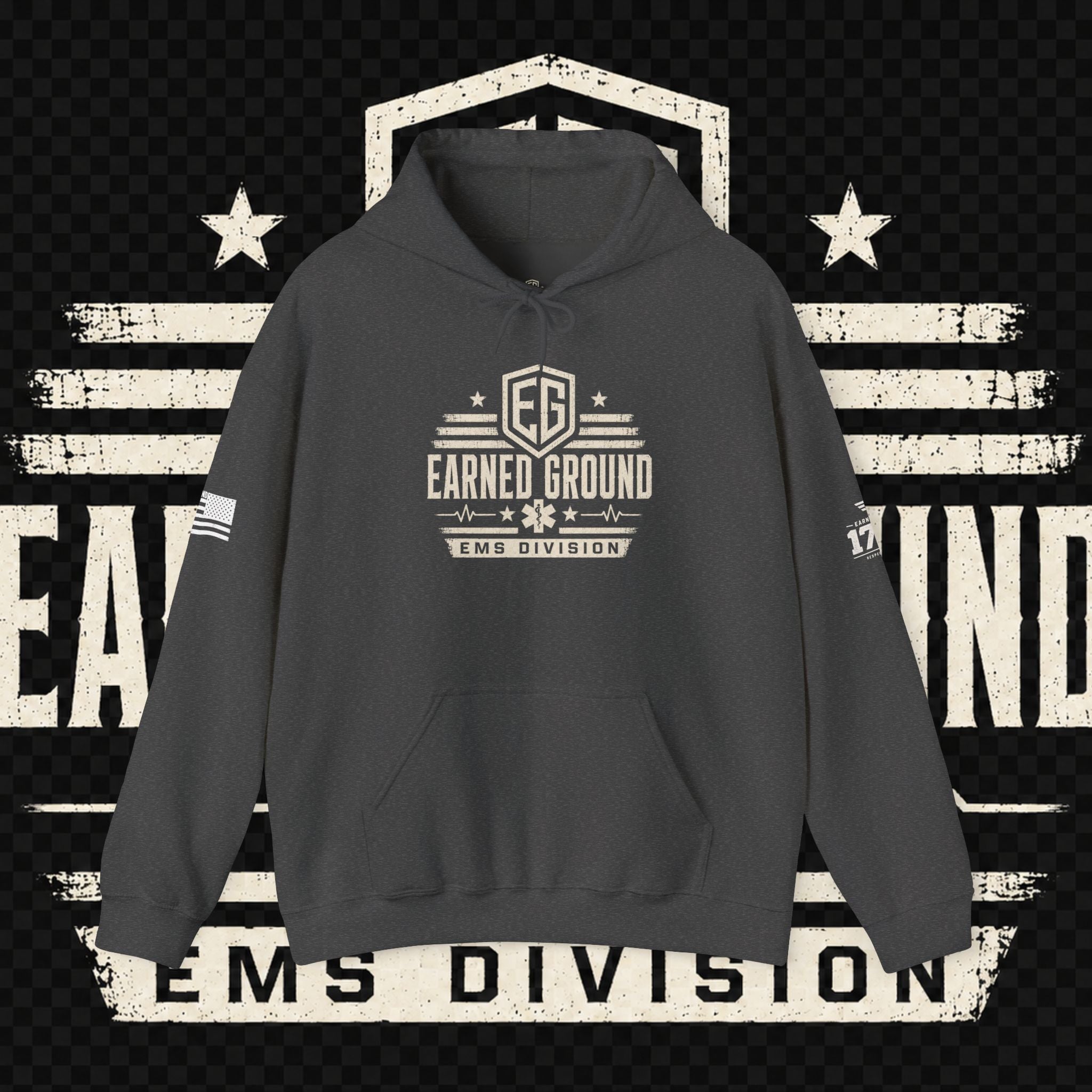 Earned Ground EMS Division Hoodie — Paramedic / EMT Tribute Pullover