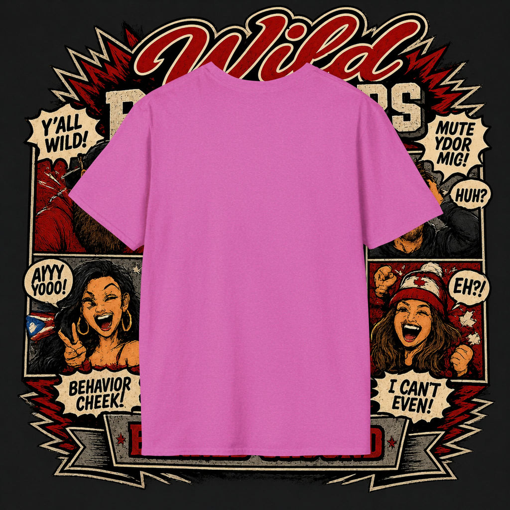 Earned Ground "Wild Behaviors" T-Shirt — Retro Red & White Graphic Tee