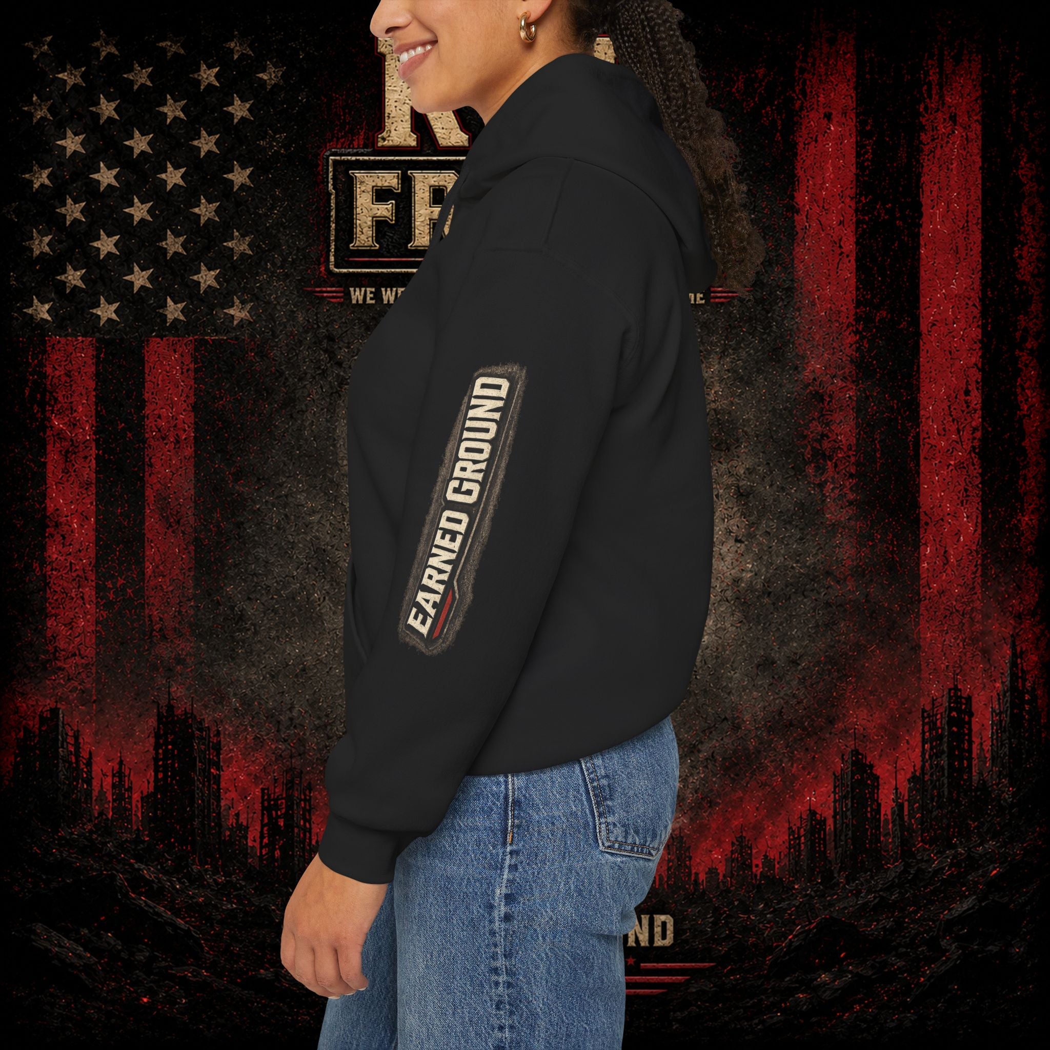 Red Friday Hoodie — " WE WEAR READ UNITL THE ALL COME HOME" Veterans American Flag Pullover