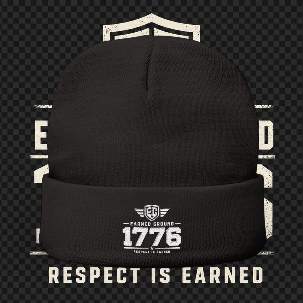 EARNED GROUND 1776 "Respect Is Earned" Embroidered Knit Beanie