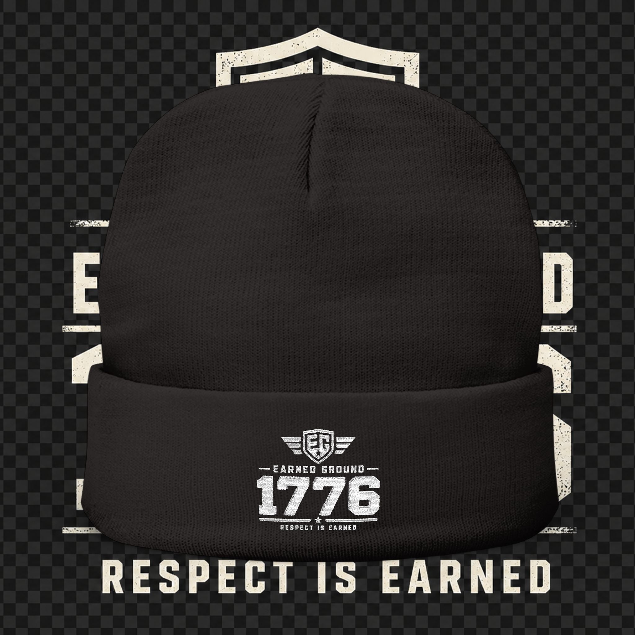 EARNED GROUND 1776 "Respect Is Earned" Embroidered Knit Beanie