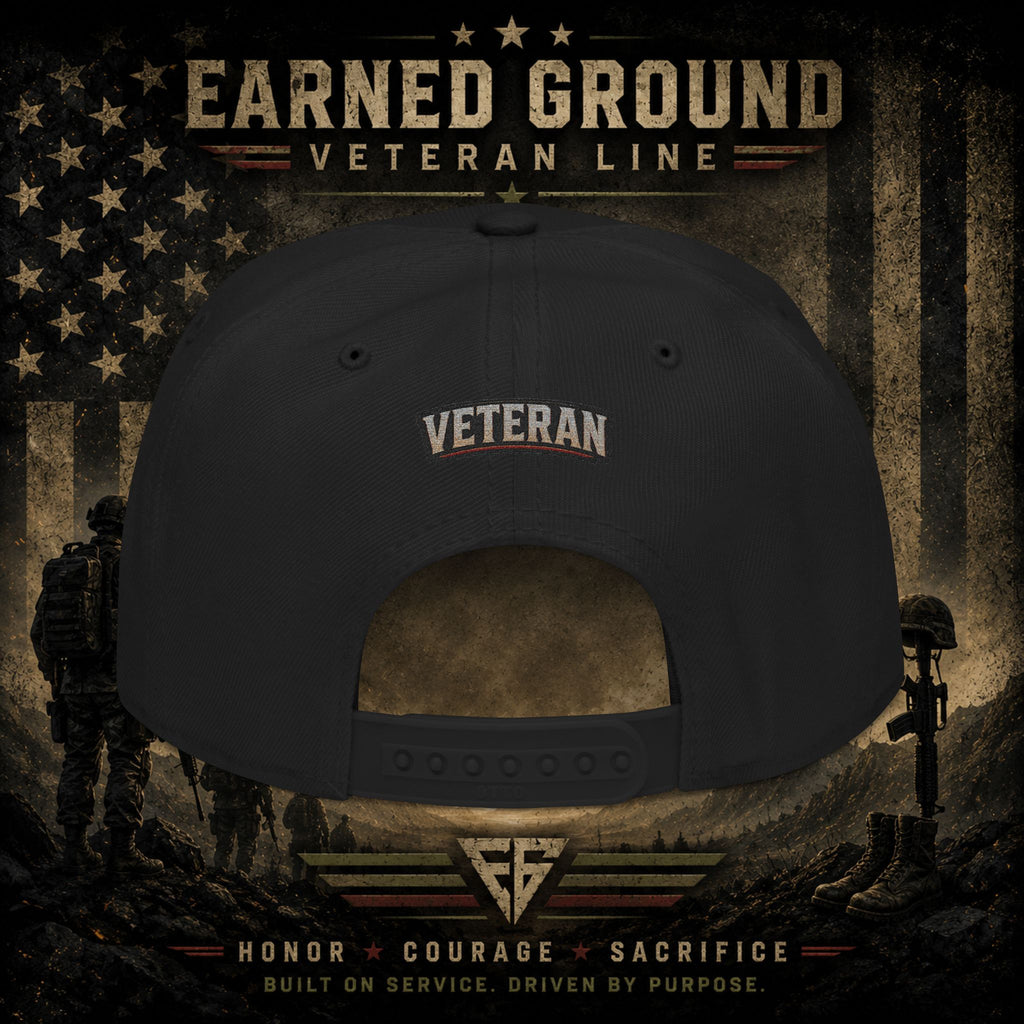 Earned Ground Veteran Line  Embroidered Snapback Hat