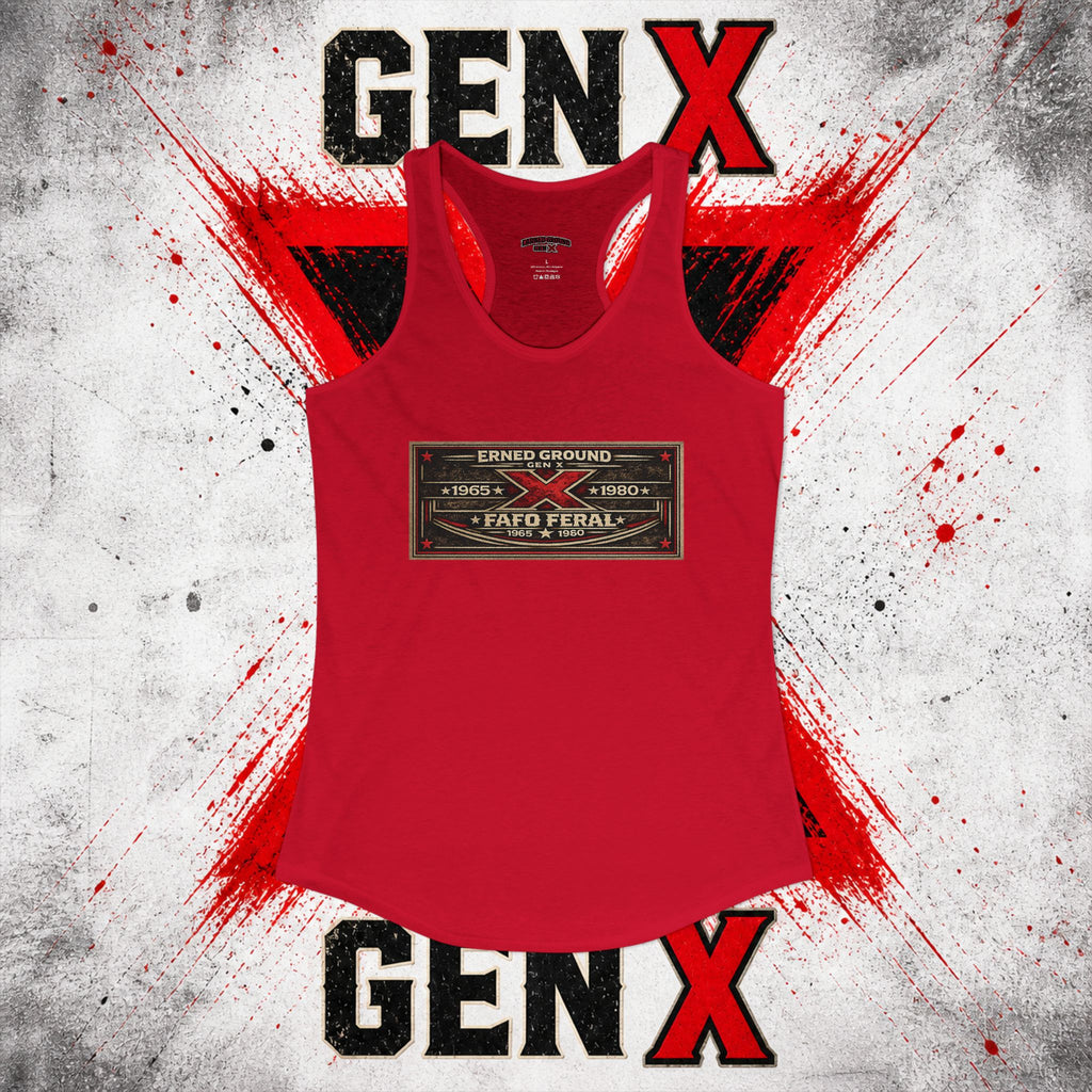 EARNED GROUND: GEN X FAFO FERAL 1965 - 1980 Racerback Tank