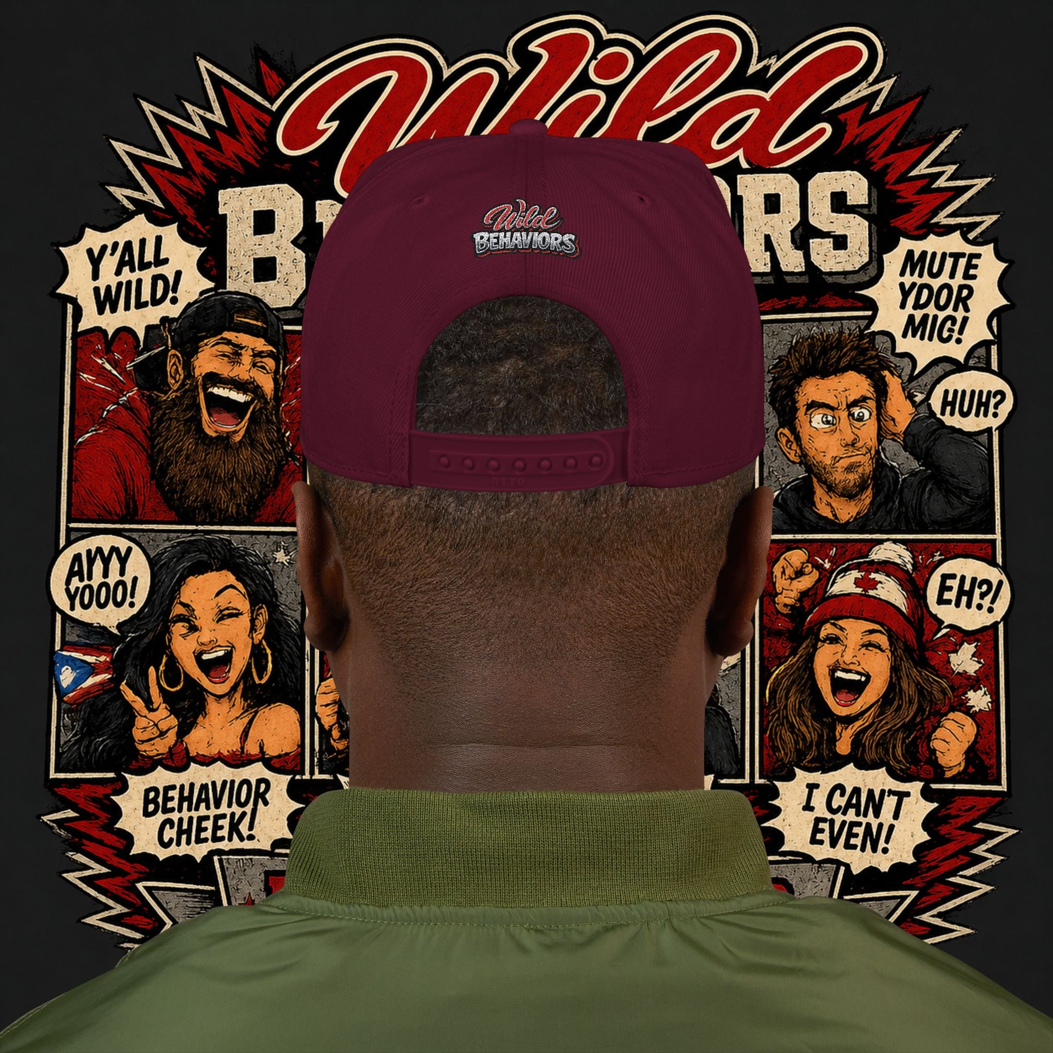 Earned Ground Cap Snapback Hat — 'Wild Behaviors' Embroidered Earned Ground Cap