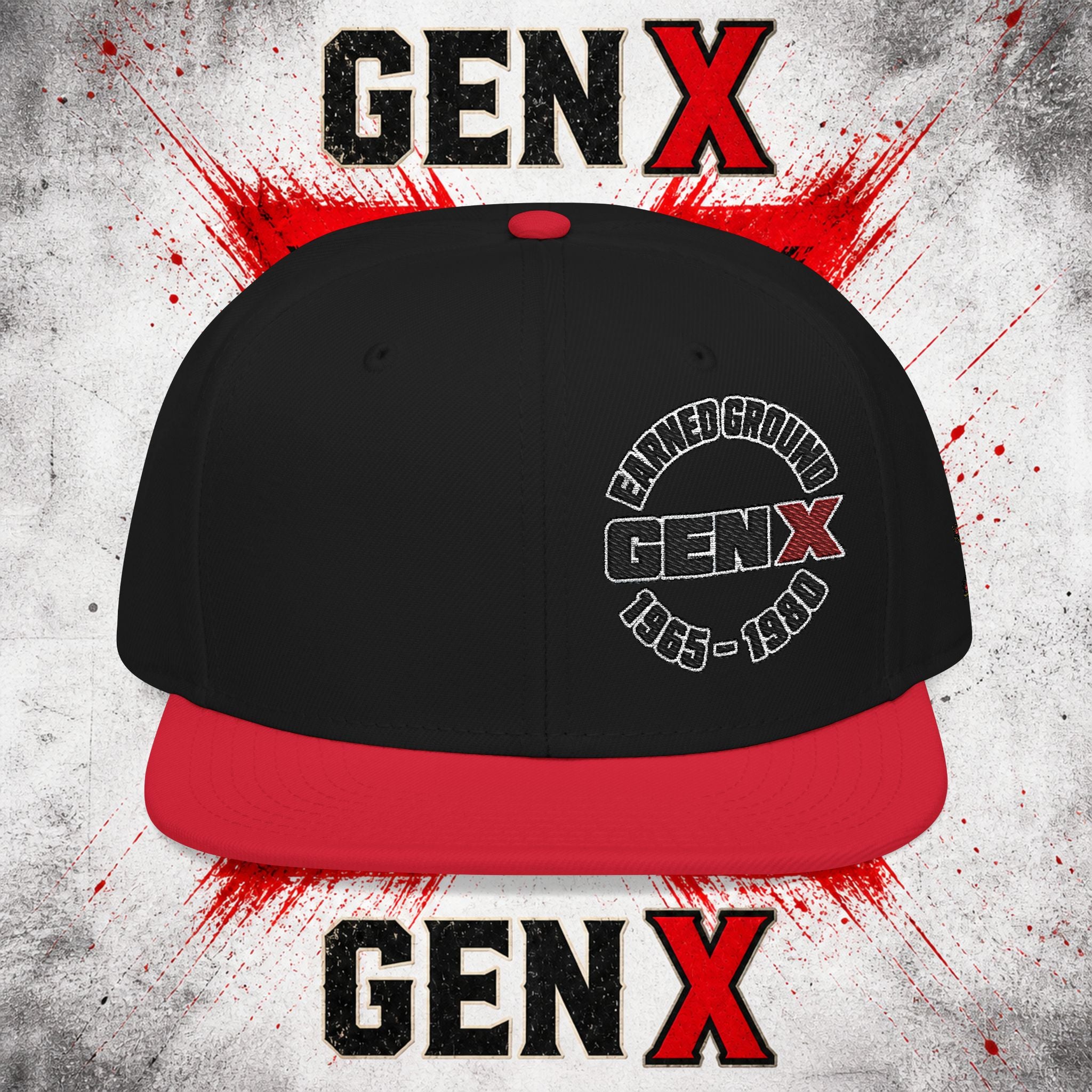 Gen X Embroidered Flat Bill Ball Cap — Gen X Proud 1965–1980