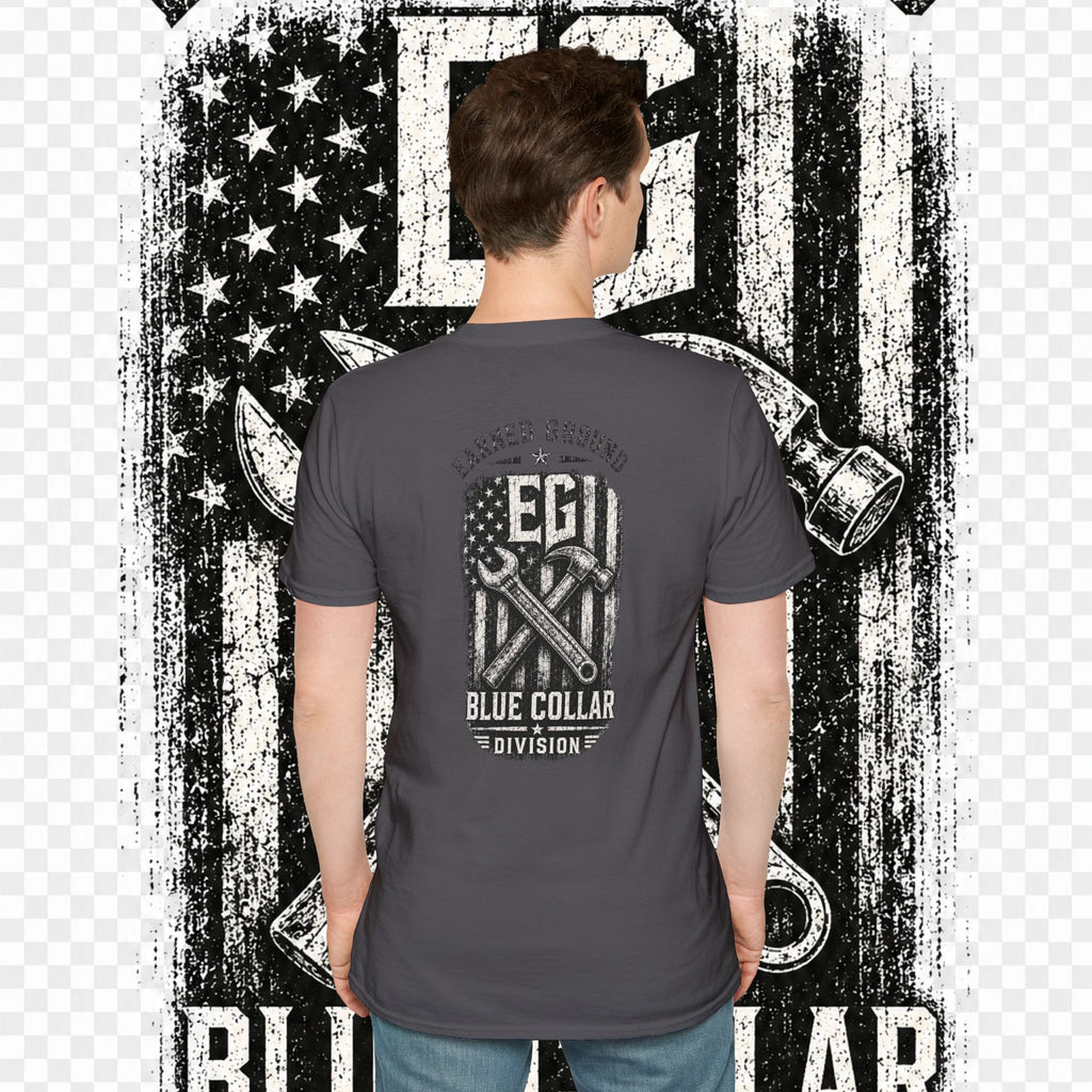 EARNED GROUND "BLUE COLLAR DIVISION" Coastal Calm Graphic T-Shirt