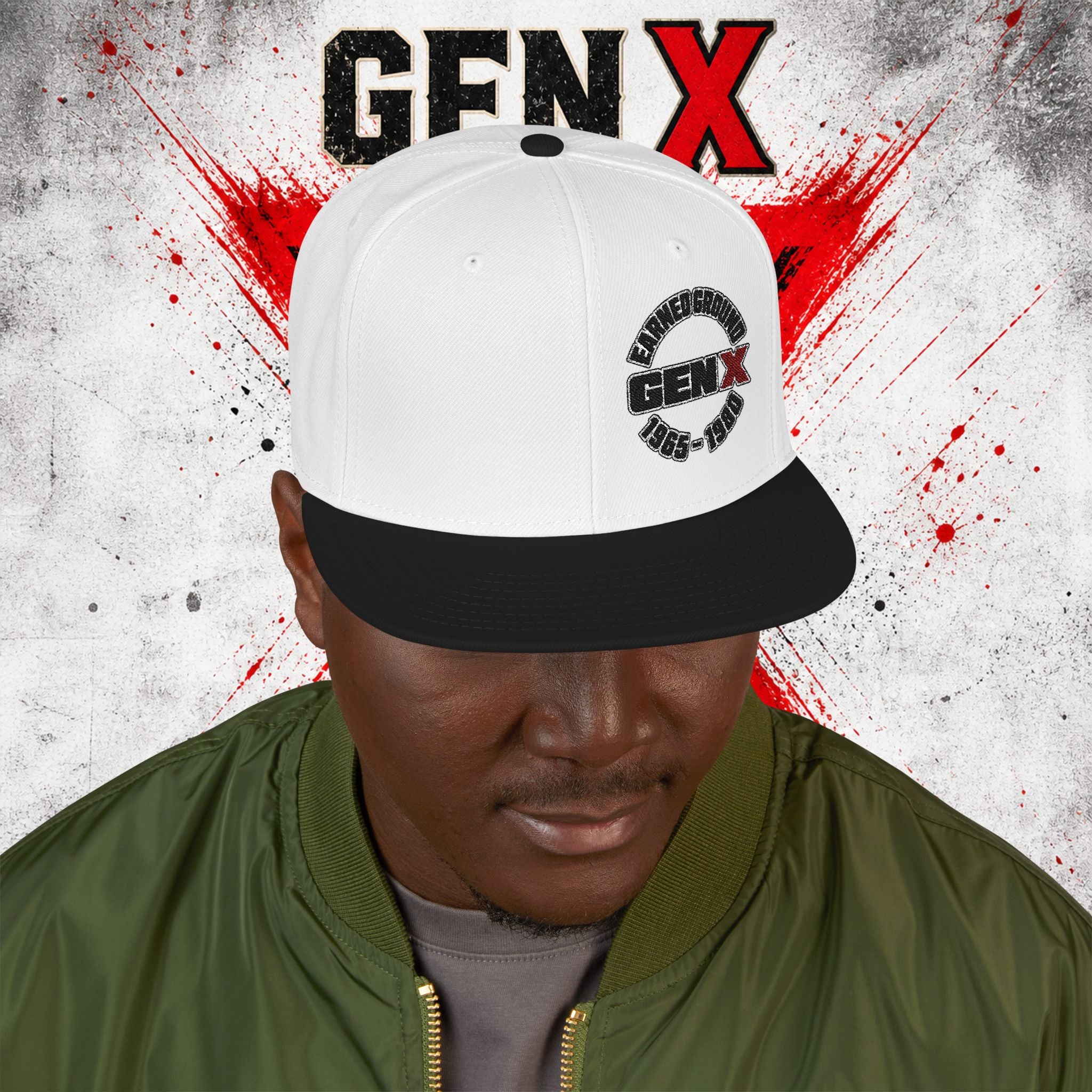 Gen X Embroidered Flat Bill Ball Cap — Gen X Proud 1965–1980
