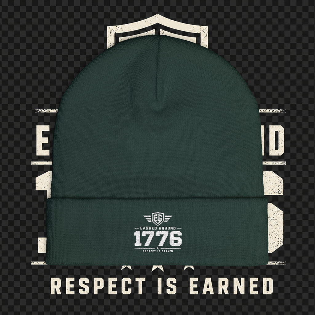 EARNED GROUND 1776 "Respect Is Earned" Embroidered Knit Beanie