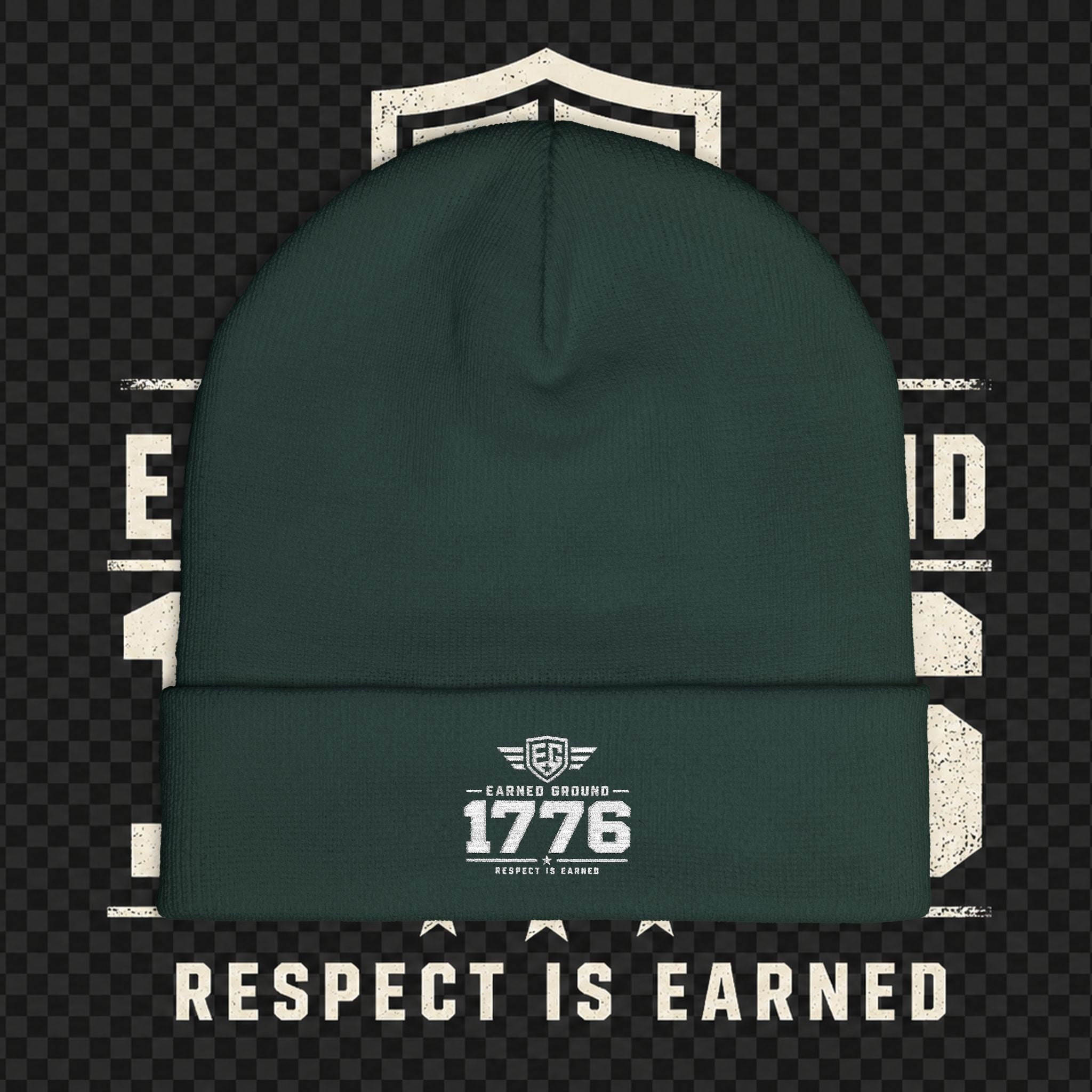 EARNED GROUND 1776 "Respect Is Earned" Embroidered Knit Beanie