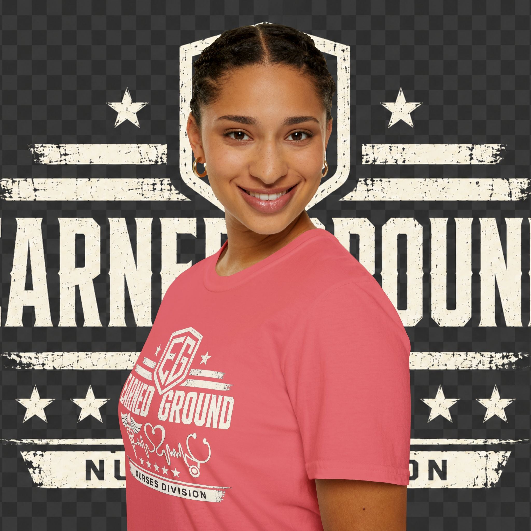 Earned Ground Nurses Division T-Shirt — Nurse Appreciation Medical Heartbeat Tee