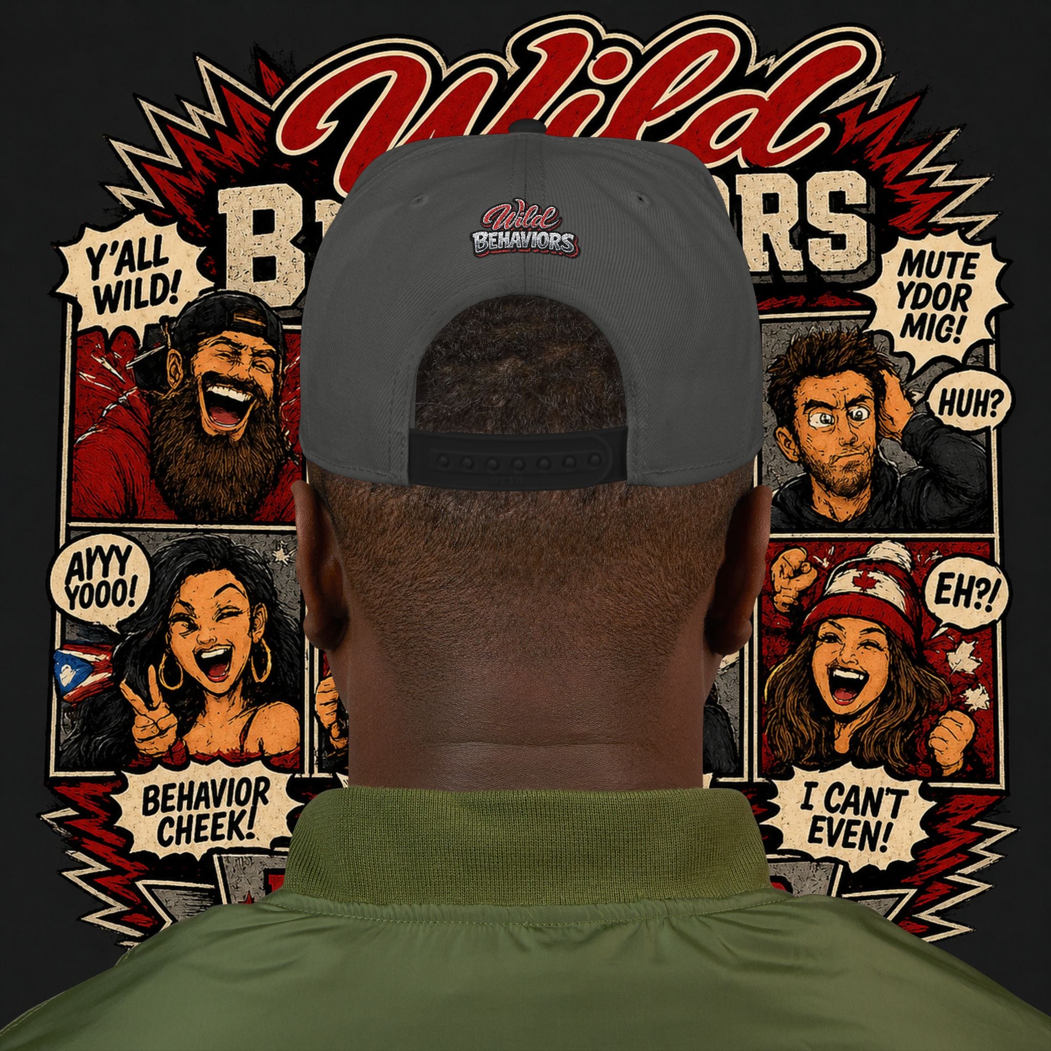 Earned Ground Cap Snapback Hat — 'Wild Behaviors' Embroidered Earned Ground Cap