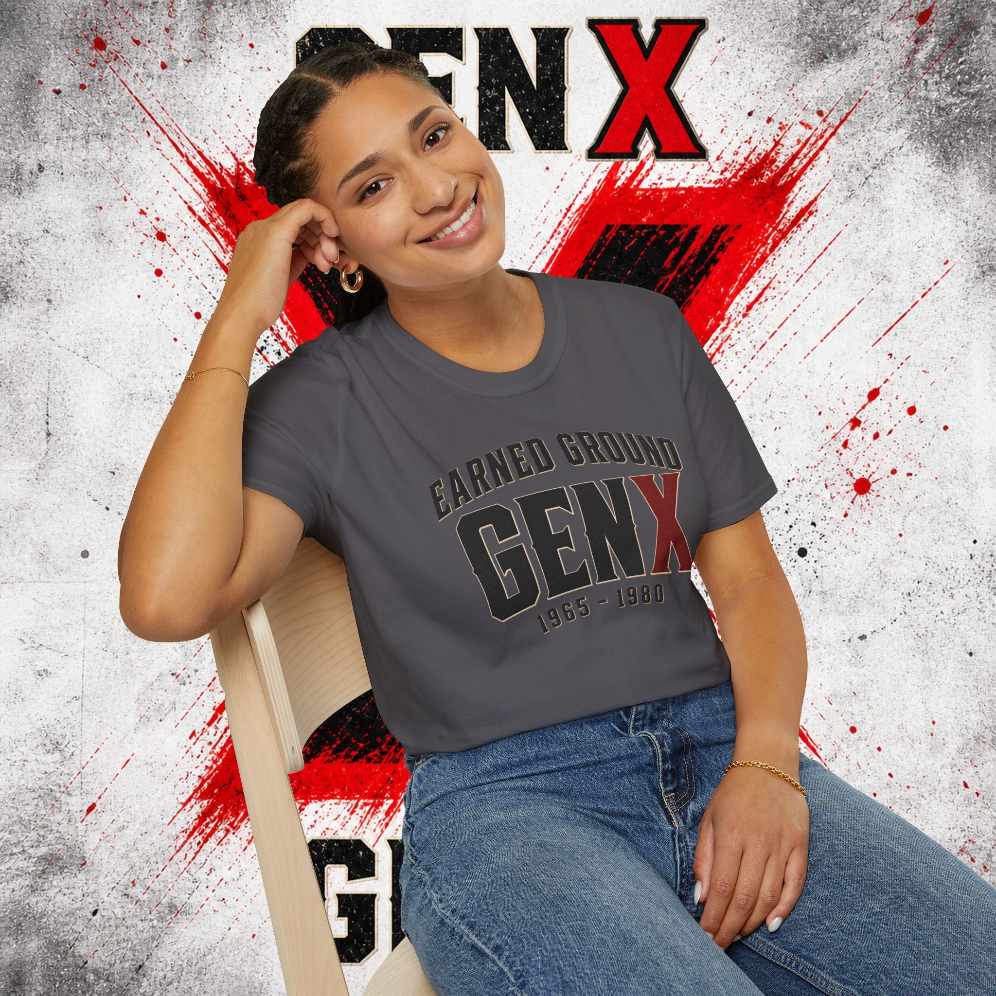 Earned Ground GEN X T-Shirt — 1965–1980 Retro Pride Tee