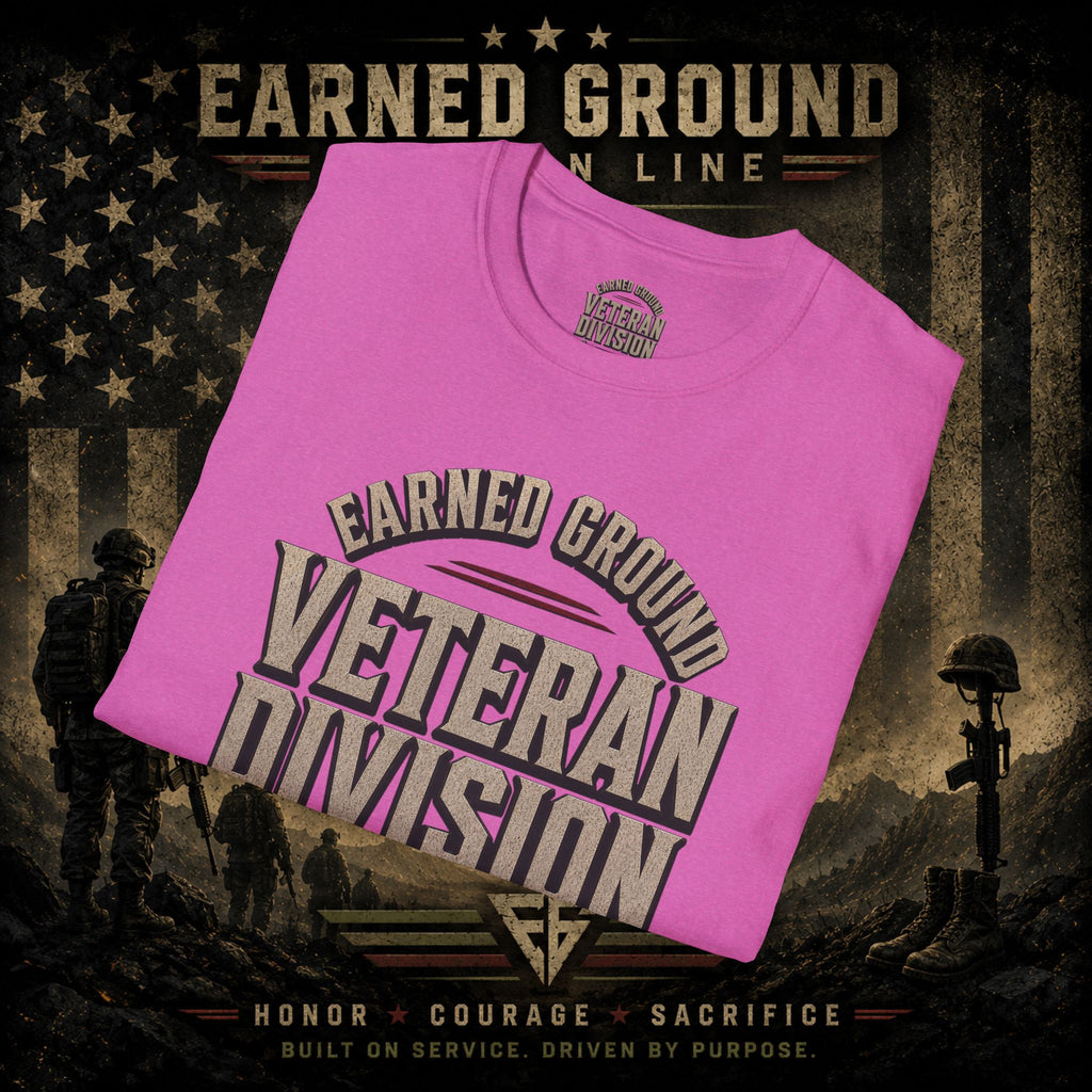 Earned Ground Veteran Division 'Service Built This'— Military Tribute Tee