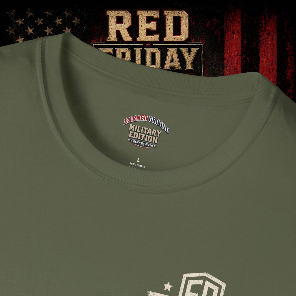 Earned Ground EG Military Flag T-Shirt — Red Friday Patriot Tee