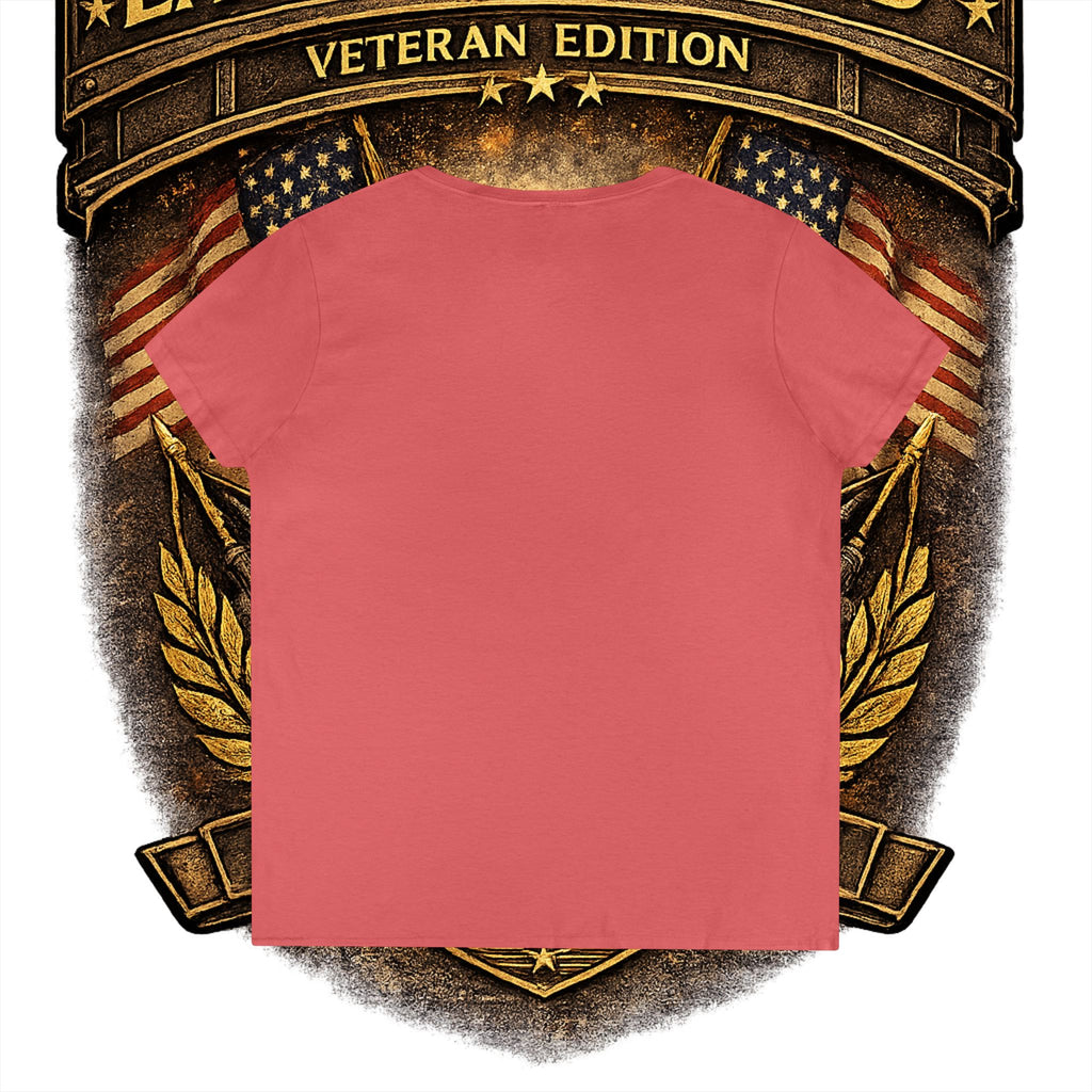EARNED GROUND Female Veteran V-Neck T-Shirt — "Female Veteran" Edition"