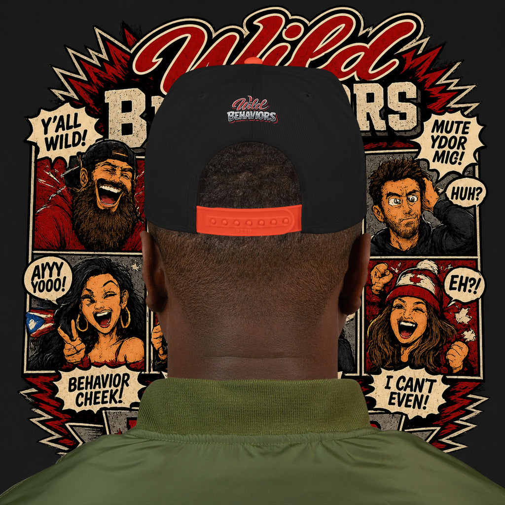 Earned Ground Cap Snapback Hat — 'Wild Behaviors' Embroidered Earned Ground Cap